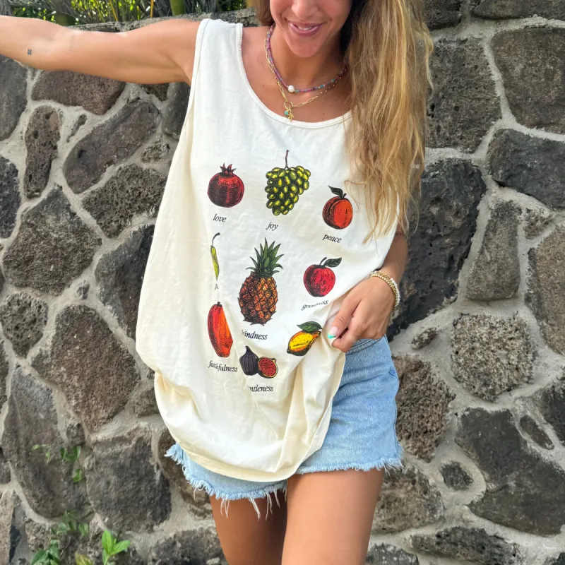 NEW! | "FRUIT" PREMIUM COMFORT COLOR TANK | IVORY sold by He Would Love First