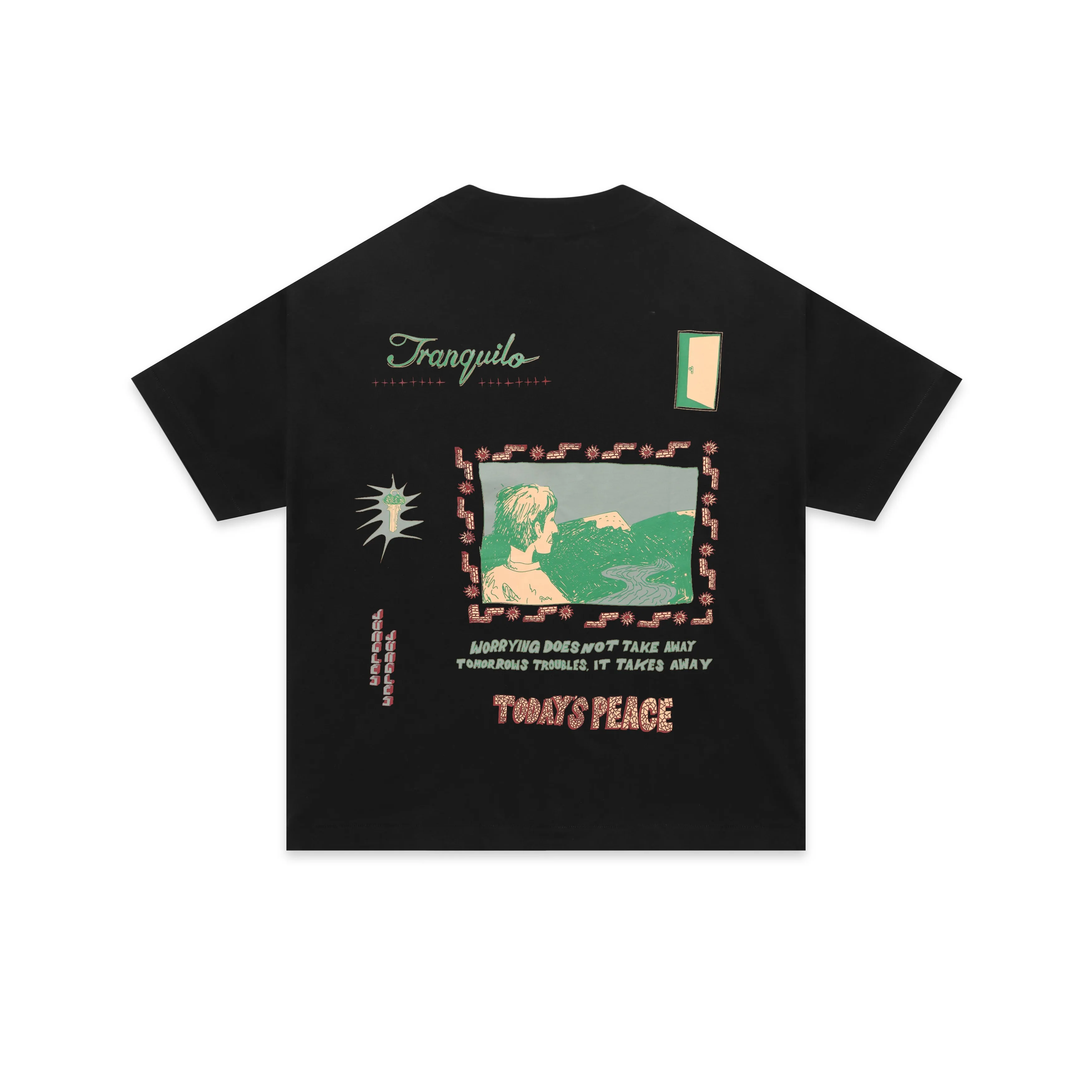 Tranquilo Tee Black sold by Junglesjungles