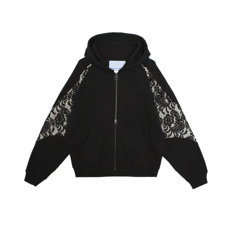 Lace Panel Hoodie sold by Junglesjungles