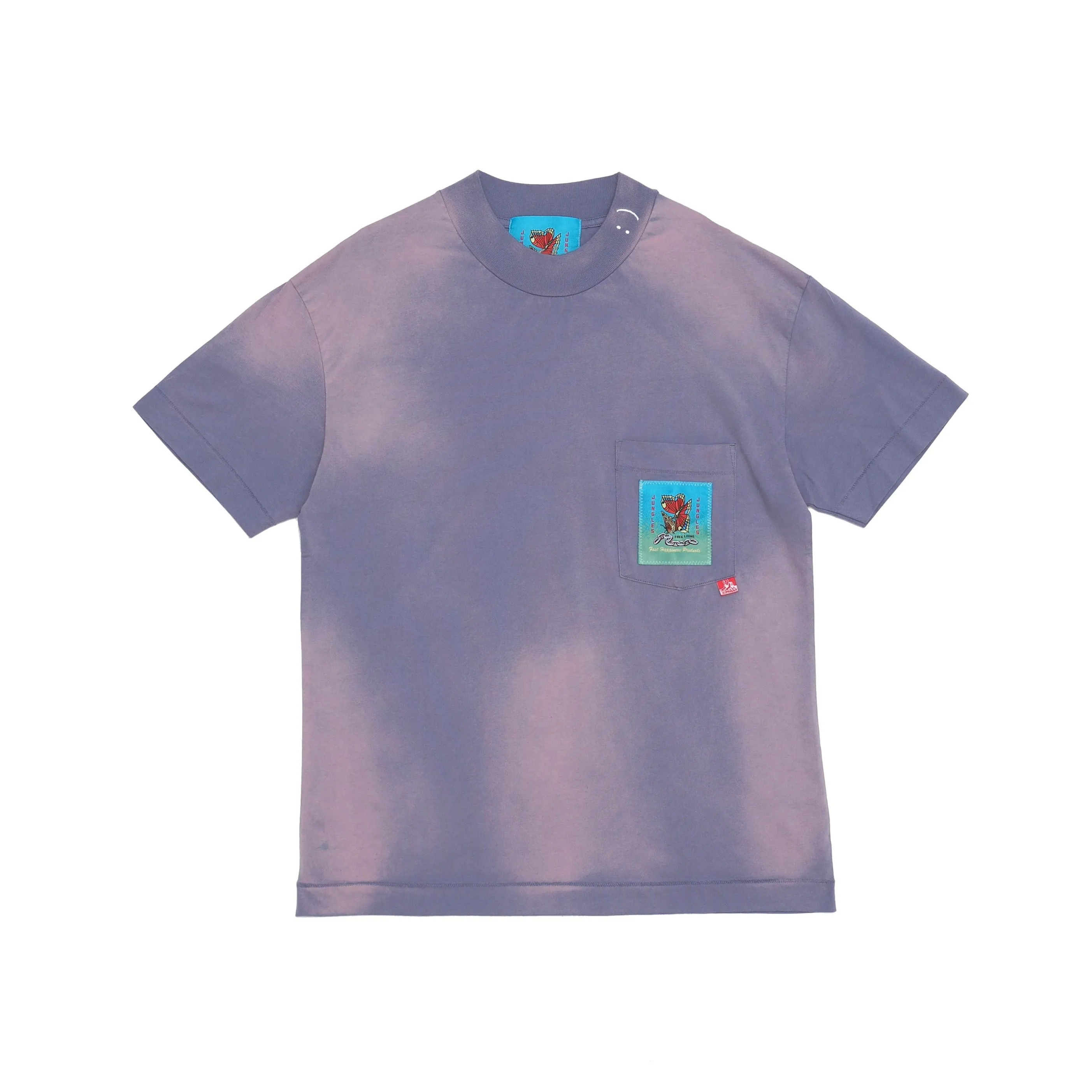 Mock neck Pocket Tee Sun Faded Purple sold by Junglesjungles