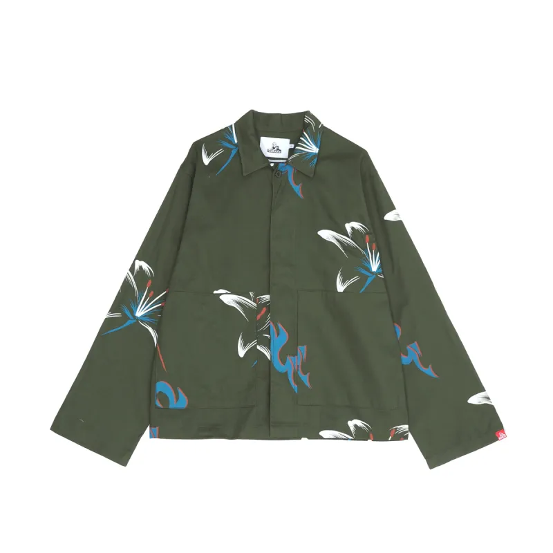 Tribal Flower Minimal Workwear Jacket made by Junglesjungles