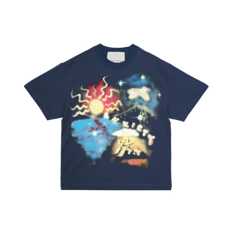 Anxiety Airbrush Tee- Navy sold by Junglesjungles