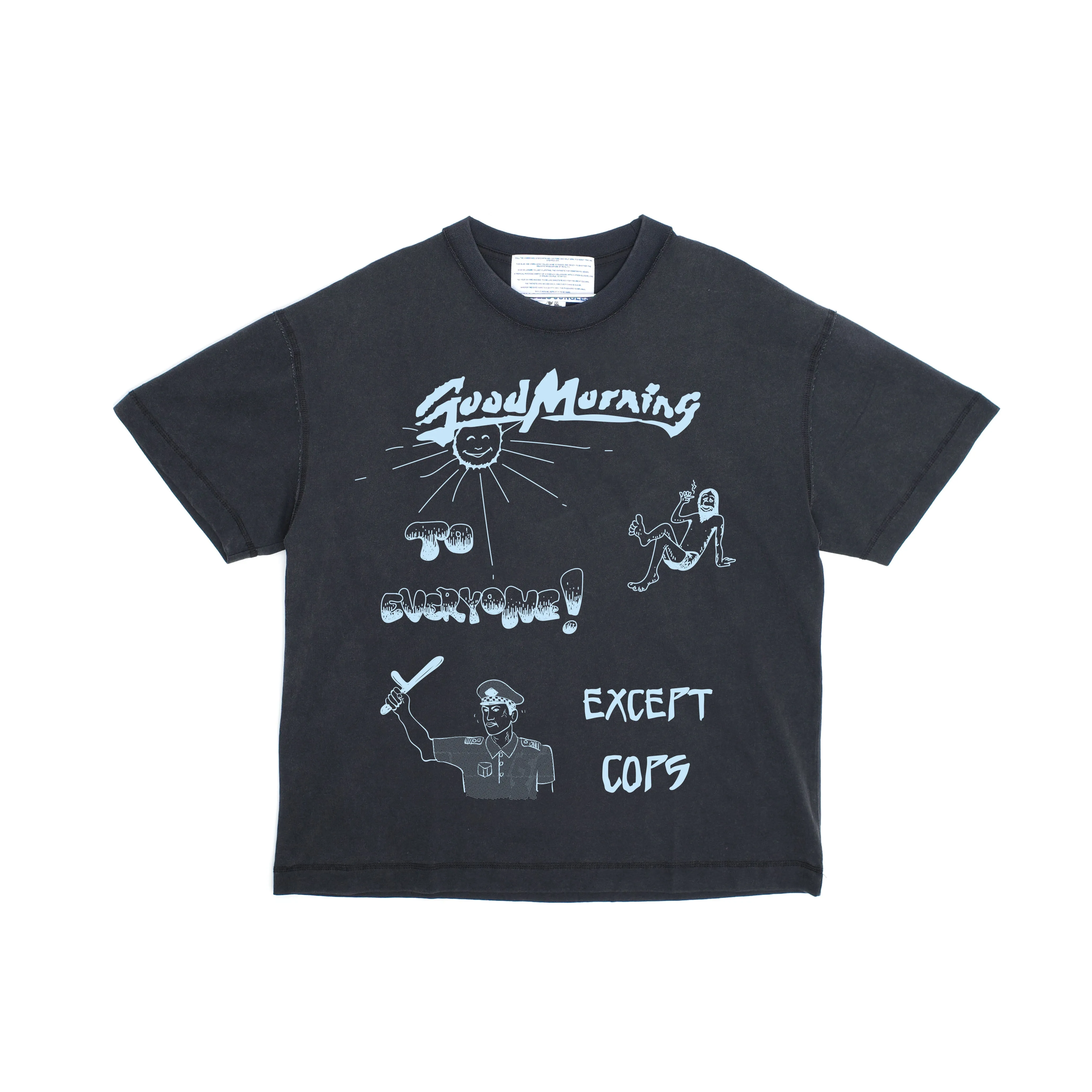 Good Morning Cops Vintage Wash Tee Black | Parallel