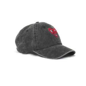Heart Face Washed Black Cap sold by Junglesjungles