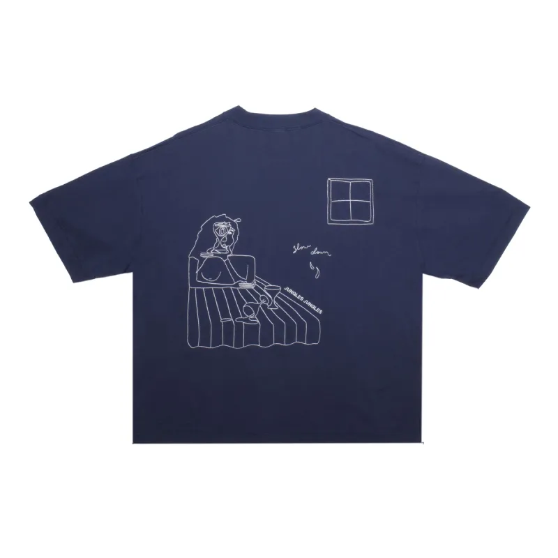 Slow Down Tee - Navy sold by Junglesjungles