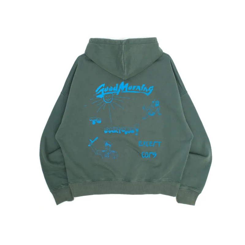 Good Morning Cops Vintage Wash Zip Up Hoodie made by Junglesjungles