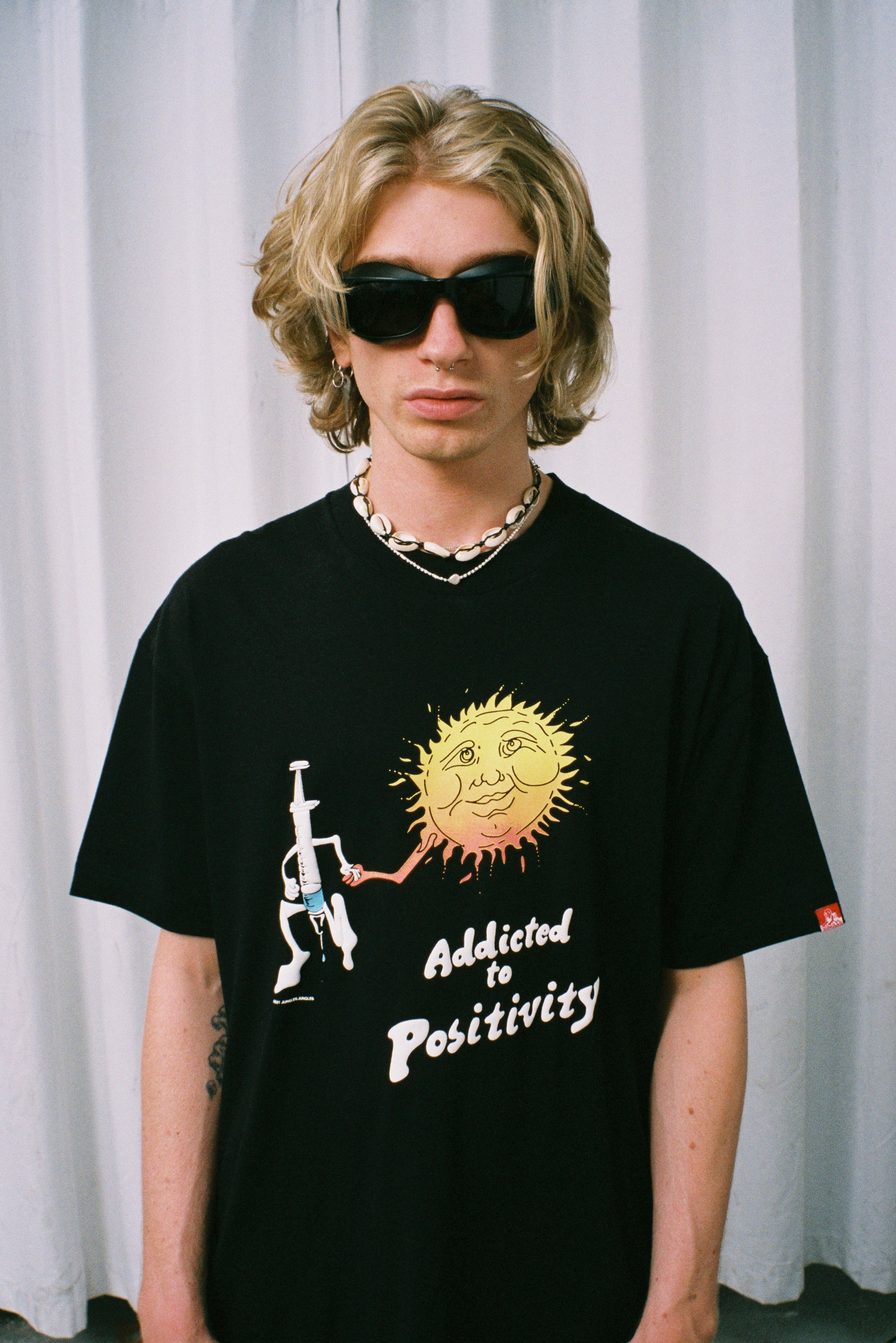 Addicted To Positivity Tee Black sold by Junglesjungles product image thumbnail 2