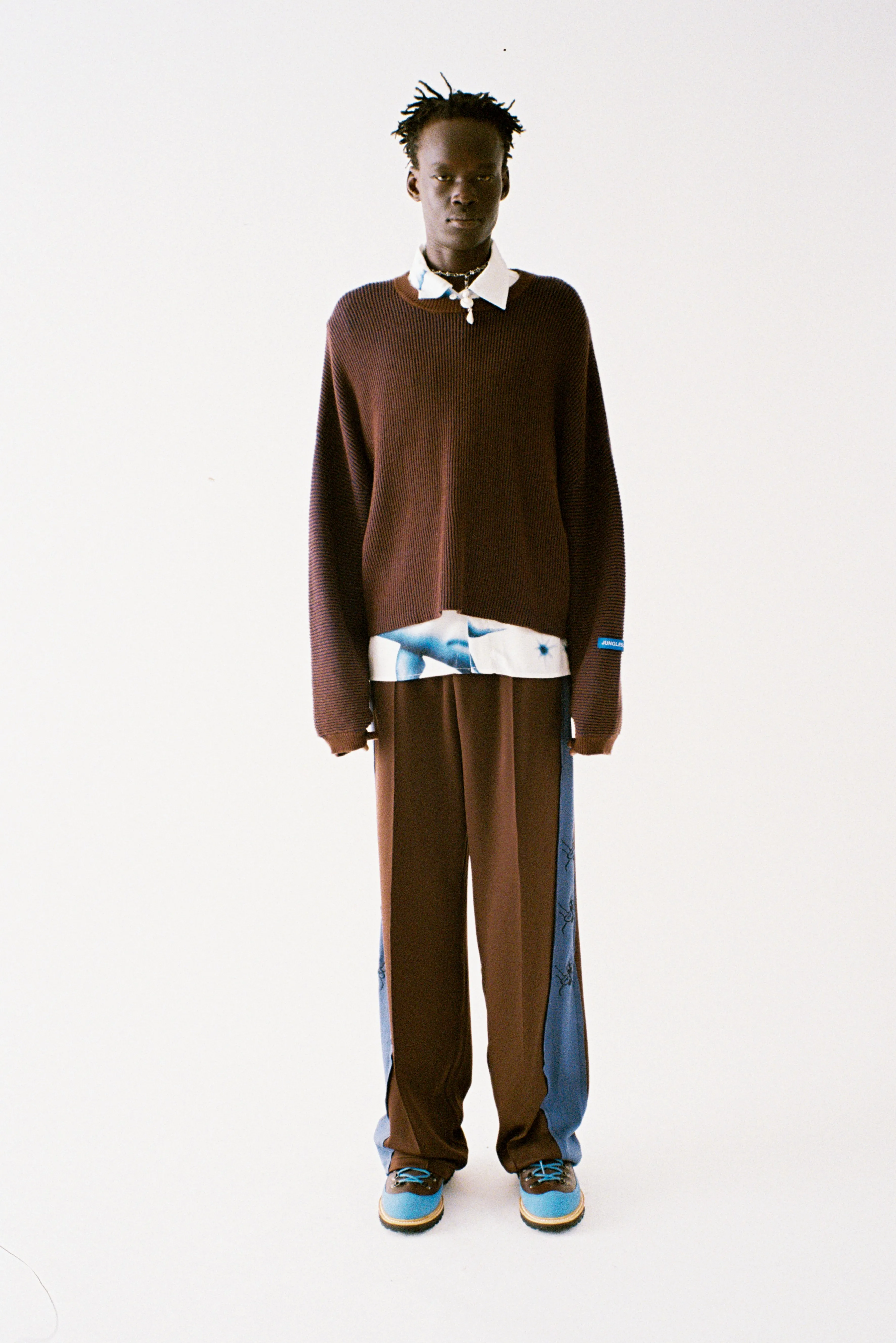 Two Tone Rib Knit brown/blue sold by Junglesjungles product image thumbnail 2