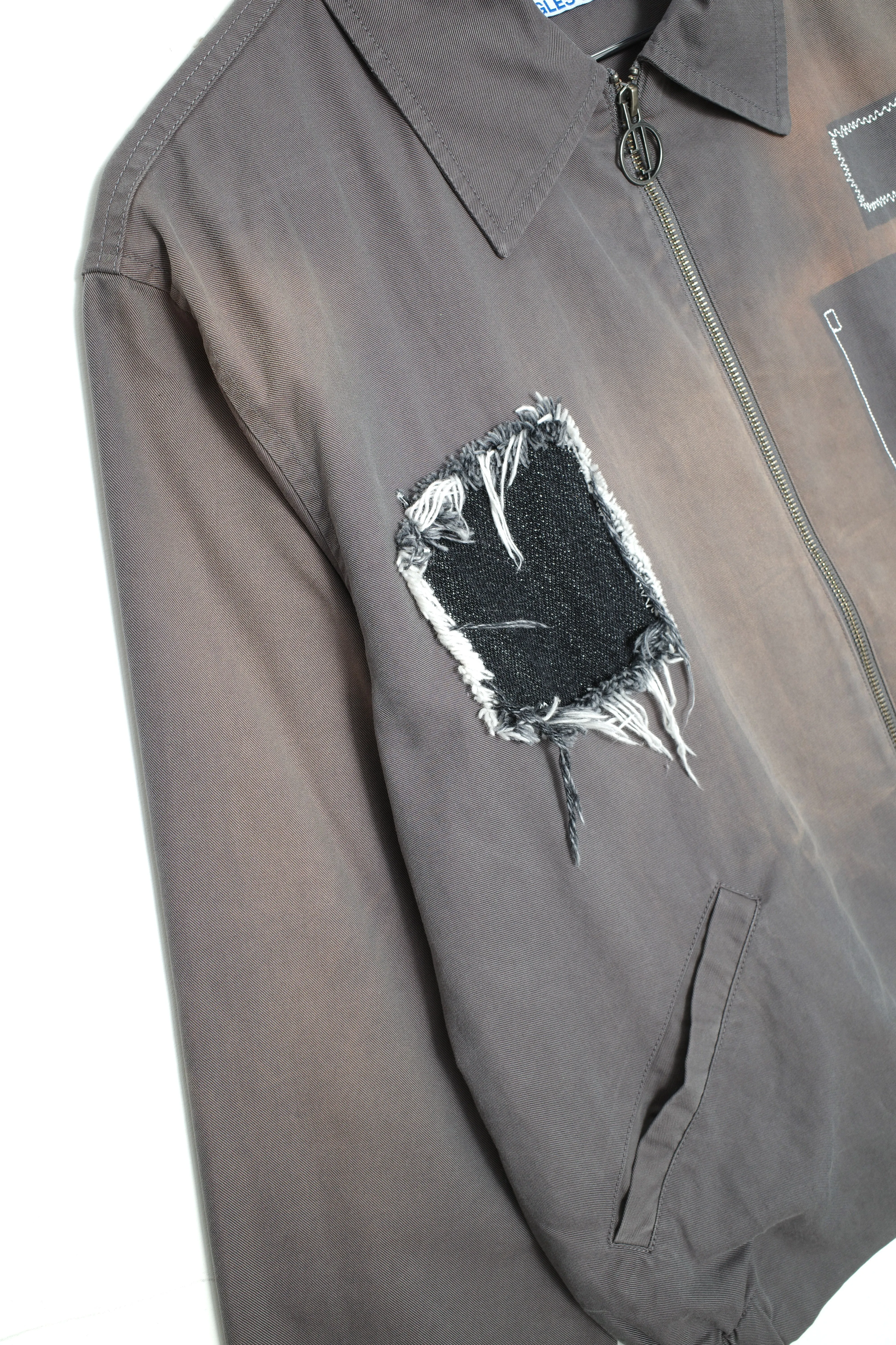 Repaired trucker jacket sold by Junglesjungles product image thumbnail 3