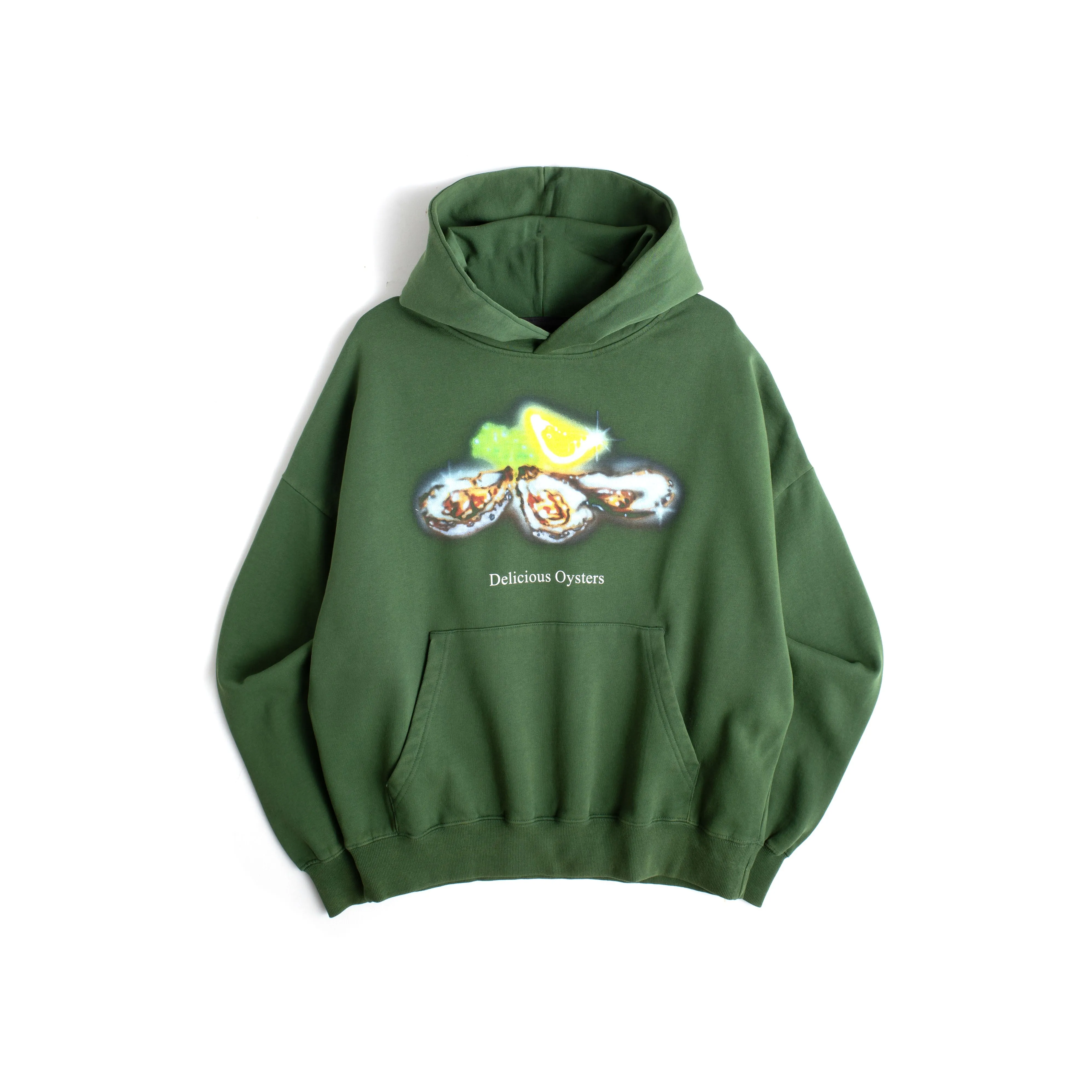 Delicious Oysters Hoodie - faded green sold by Junglesjungles