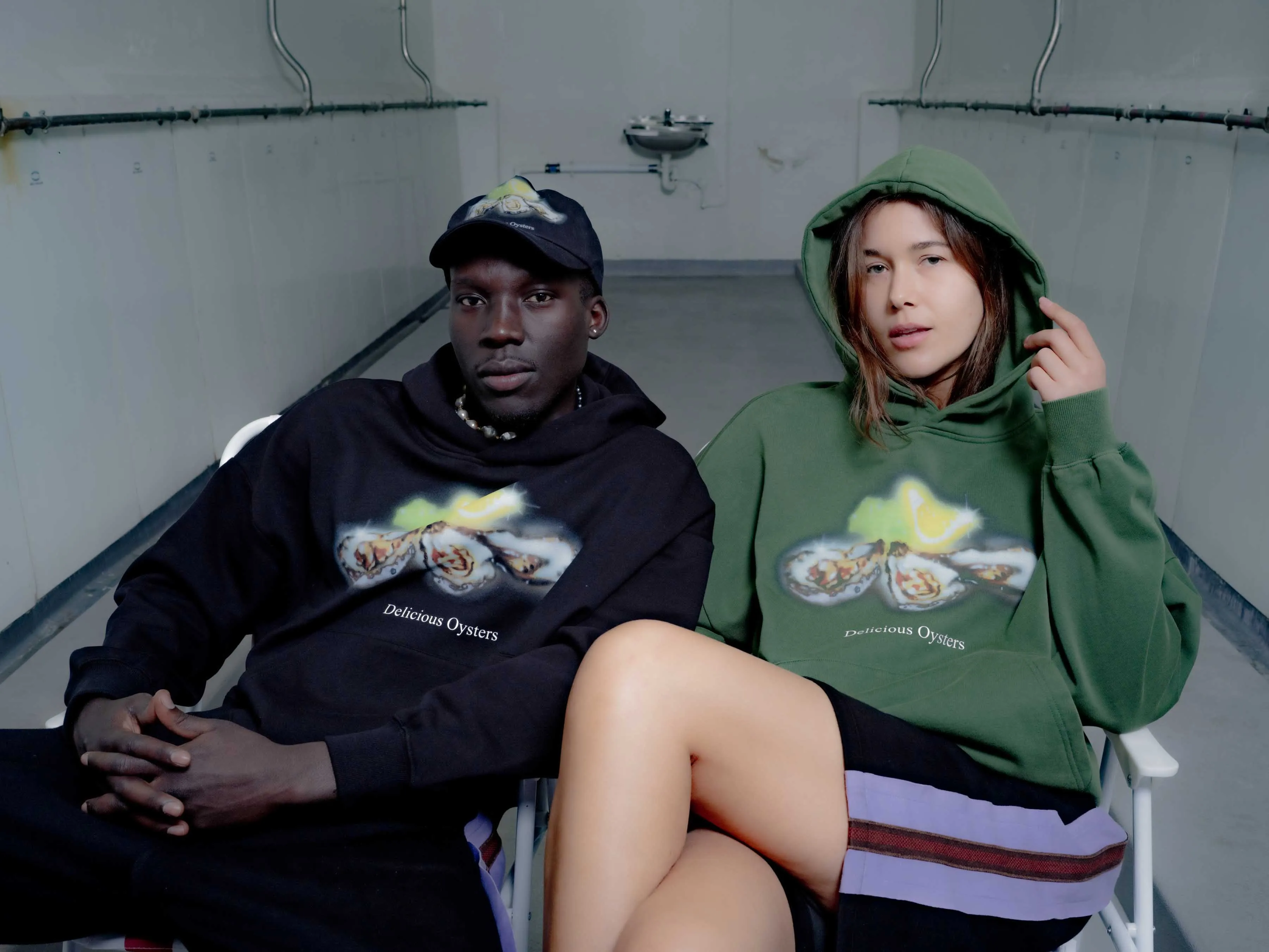 Delicious Oysters Hoodie - faded green sold by Junglesjungles product image thumbnail 2