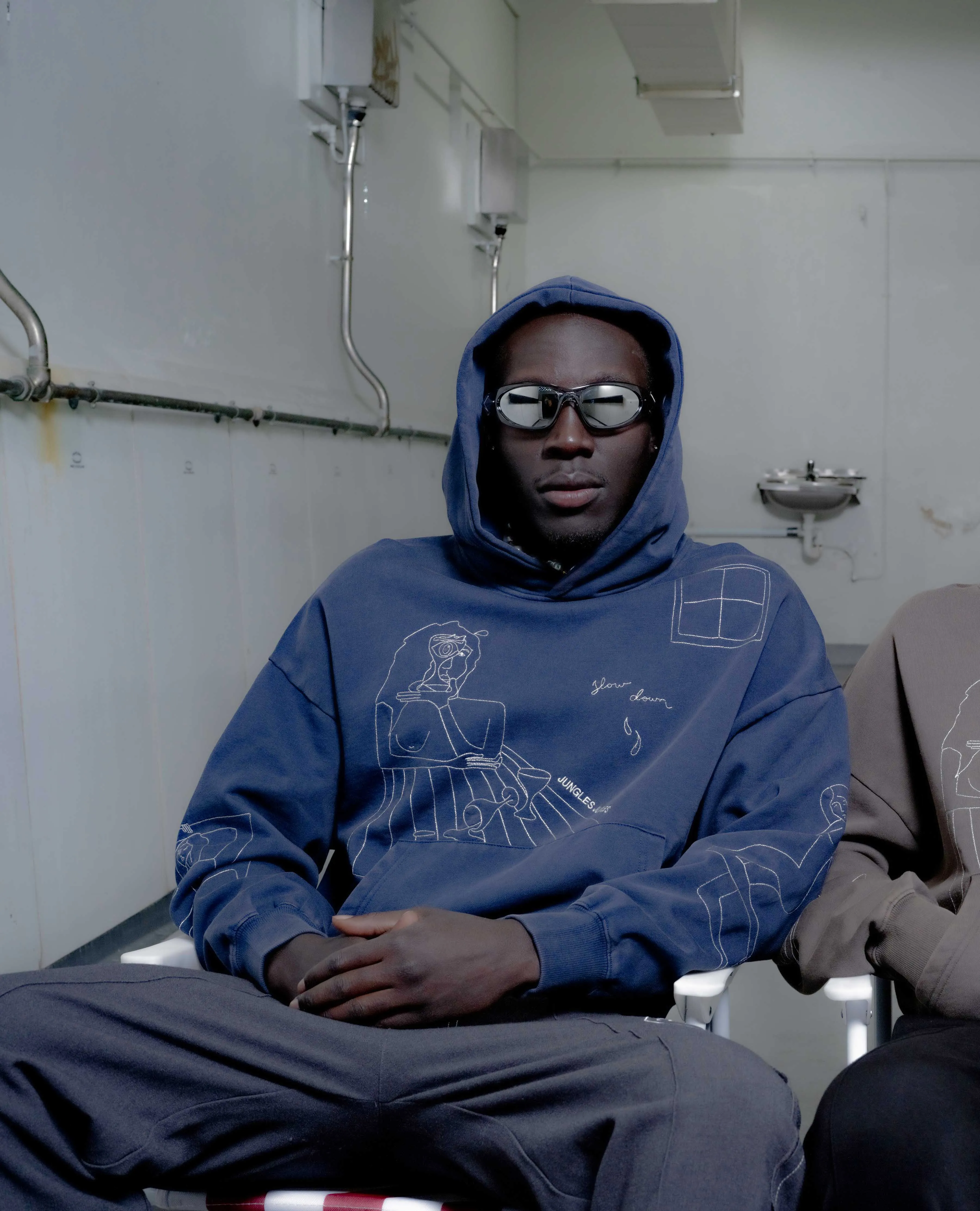 Slow Down Hoodie - Faded Navy sold by Junglesjungles product image thumbnail 2