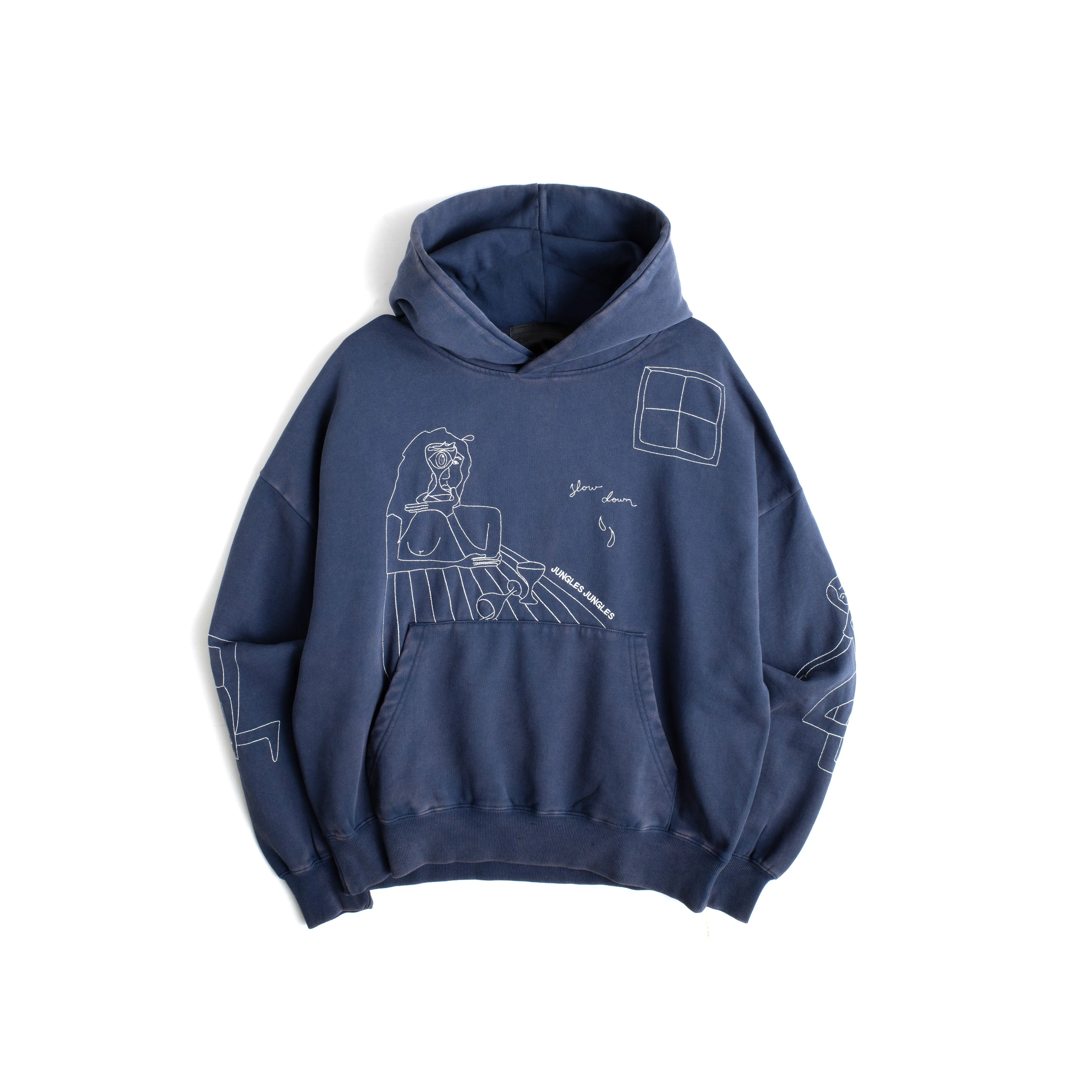 Slow Down Hoodie - Faded Navy sold by Junglesjungles