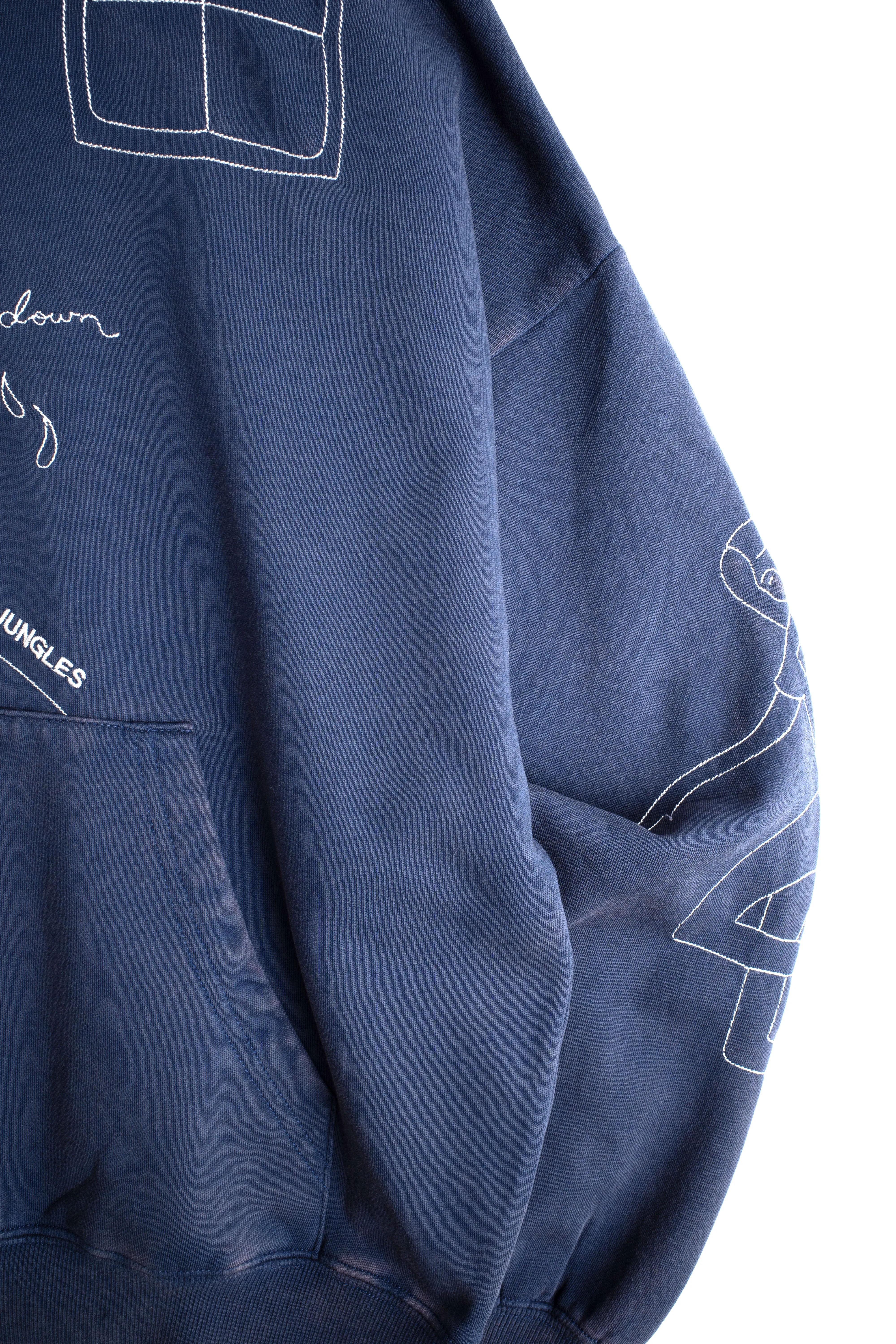 Slow Down Hoodie - Faded Navy sold by Junglesjungles product image thumbnail 5