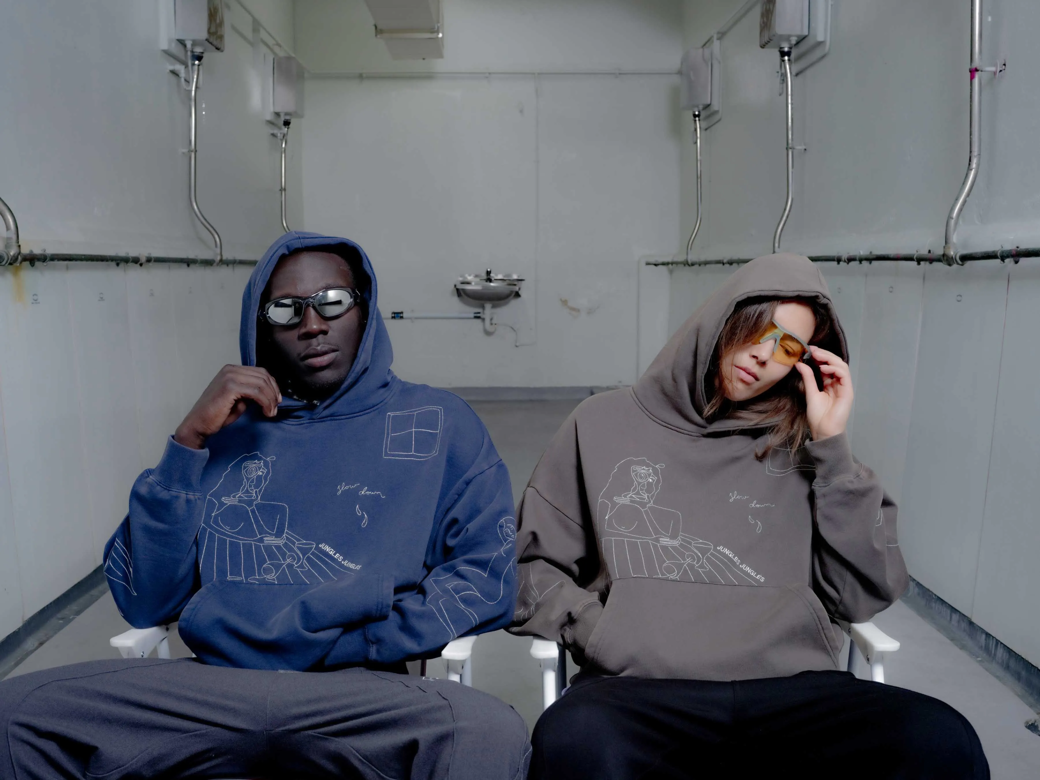 Slow Down Hoodie - Faded Navy sold by Junglesjungles product image thumbnail 4