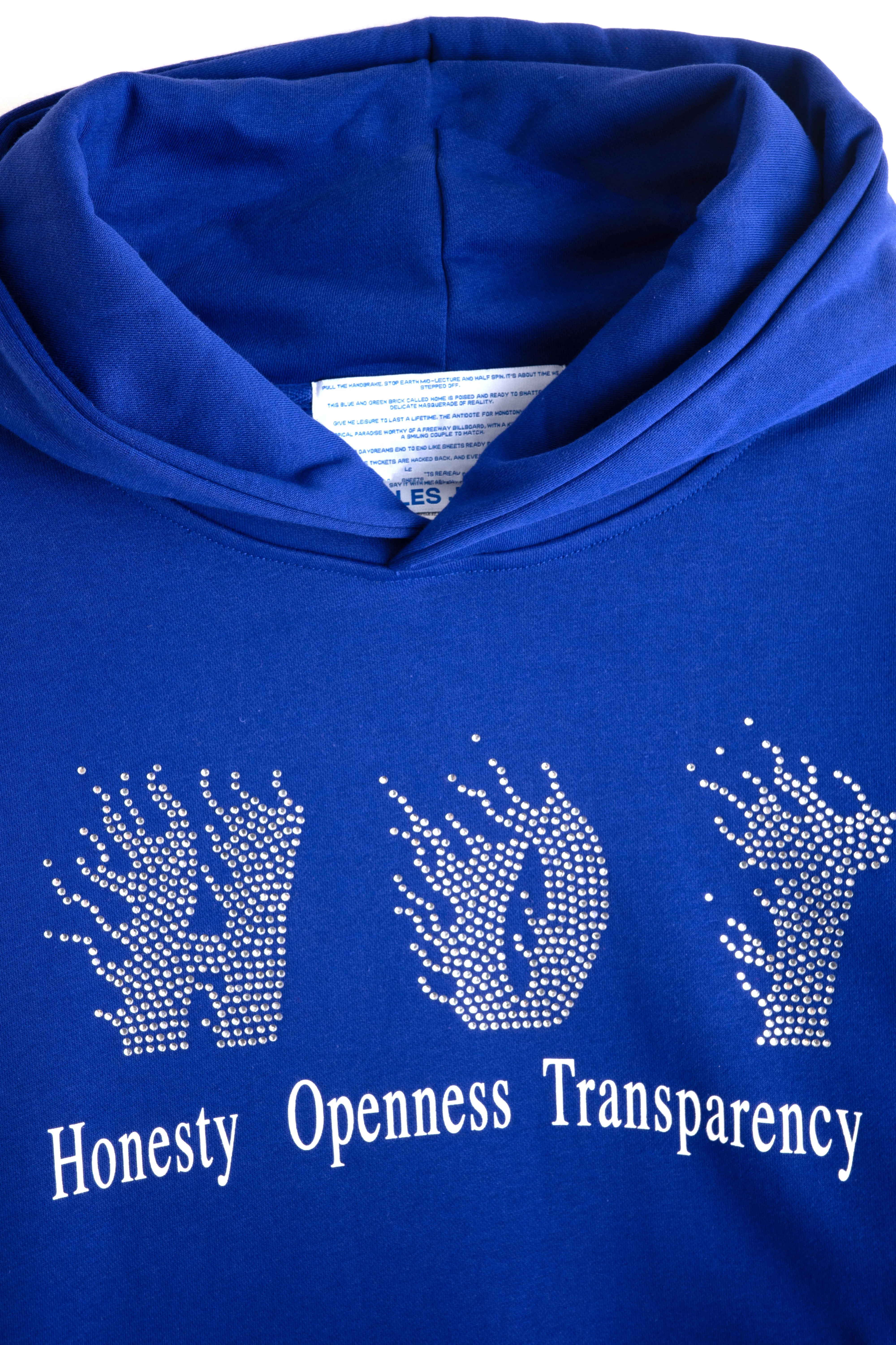 HONESTY OPENNESS TRANSPARENCY HOODIE- RHINESTONE sold by Junglesjungles product image thumbnail 3