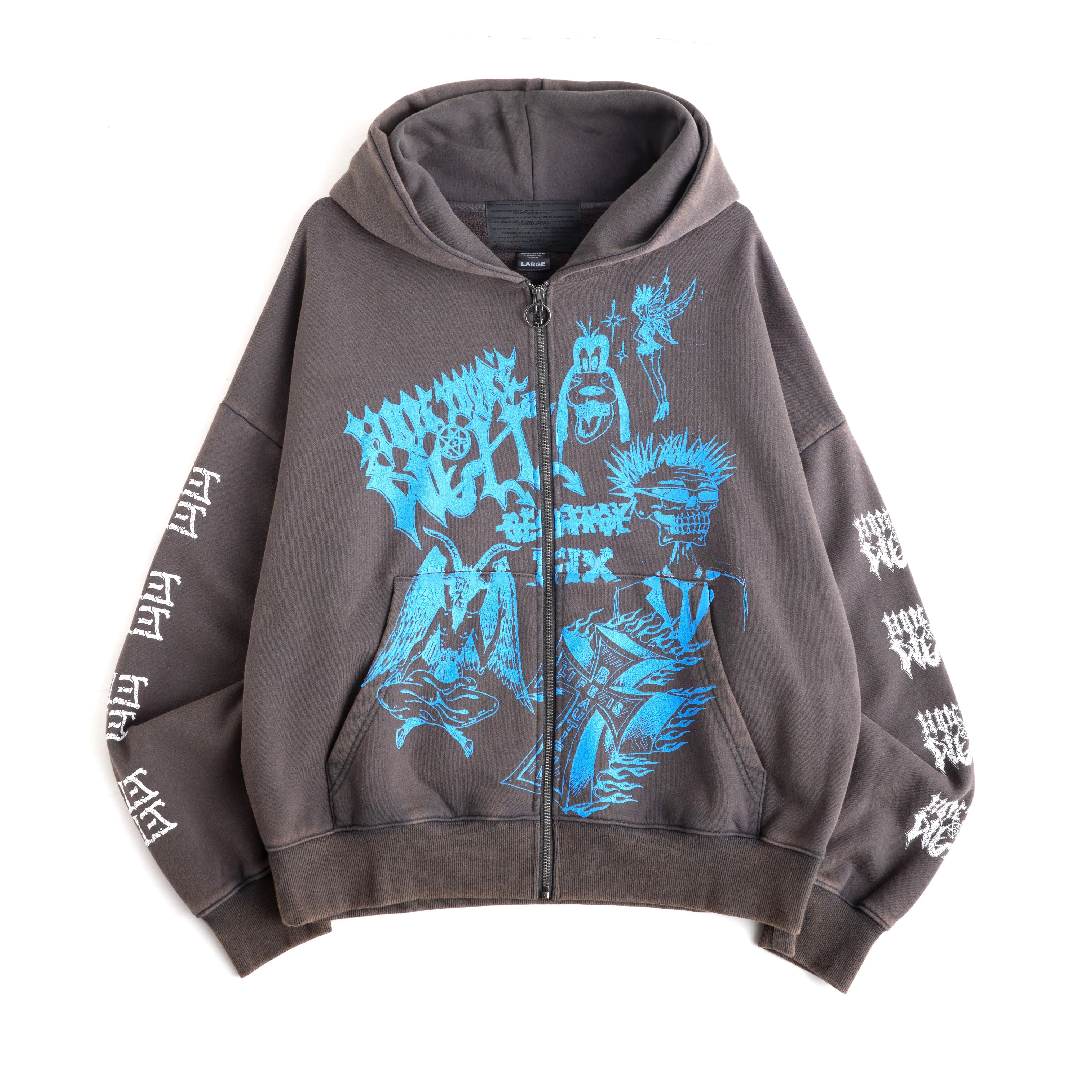 HOPE YOU'RE WELL ZIP HOOD GREY sold by Junglesjungles