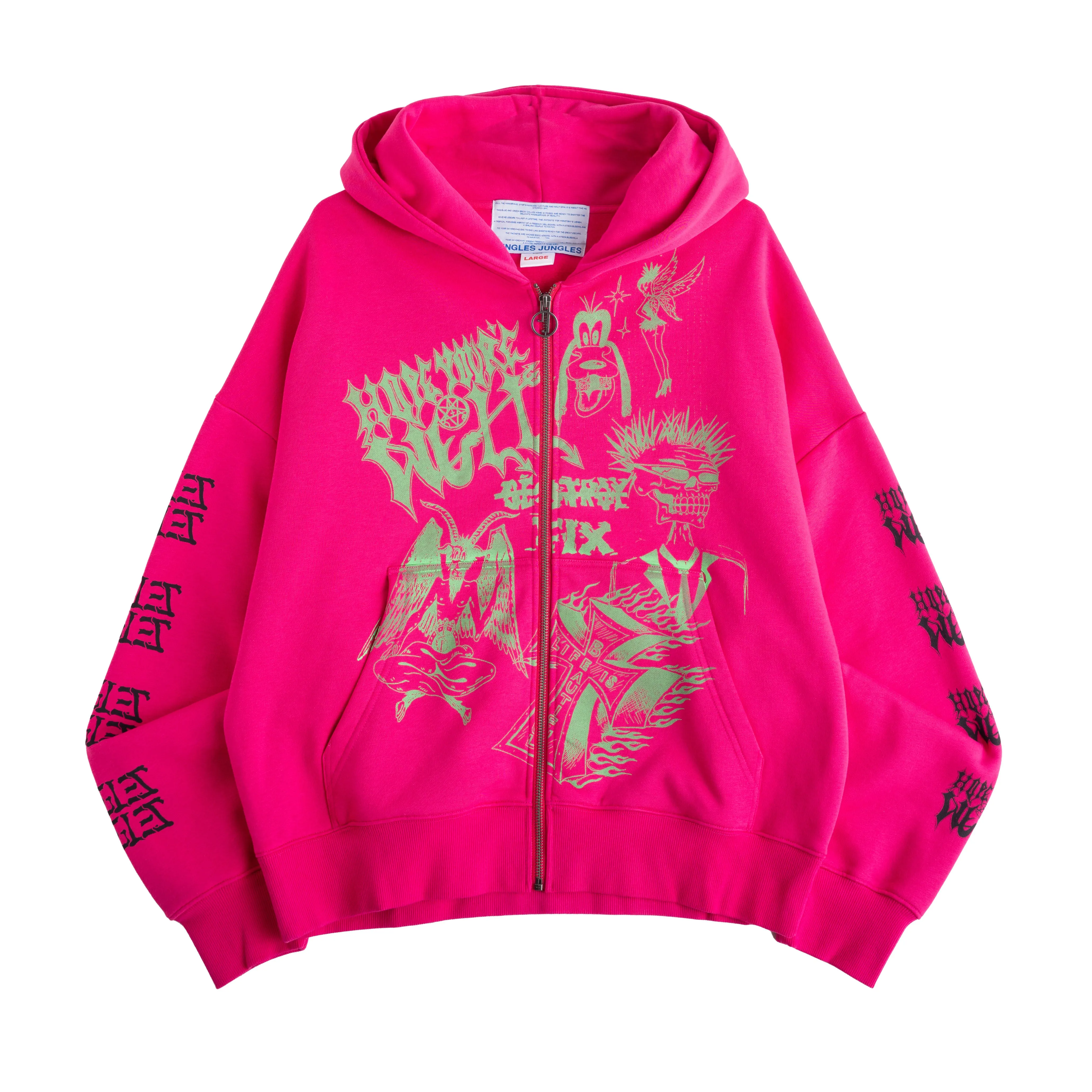 HOPE YOU'RE WELL ZIP HOOD PINK sold by Junglesjungles