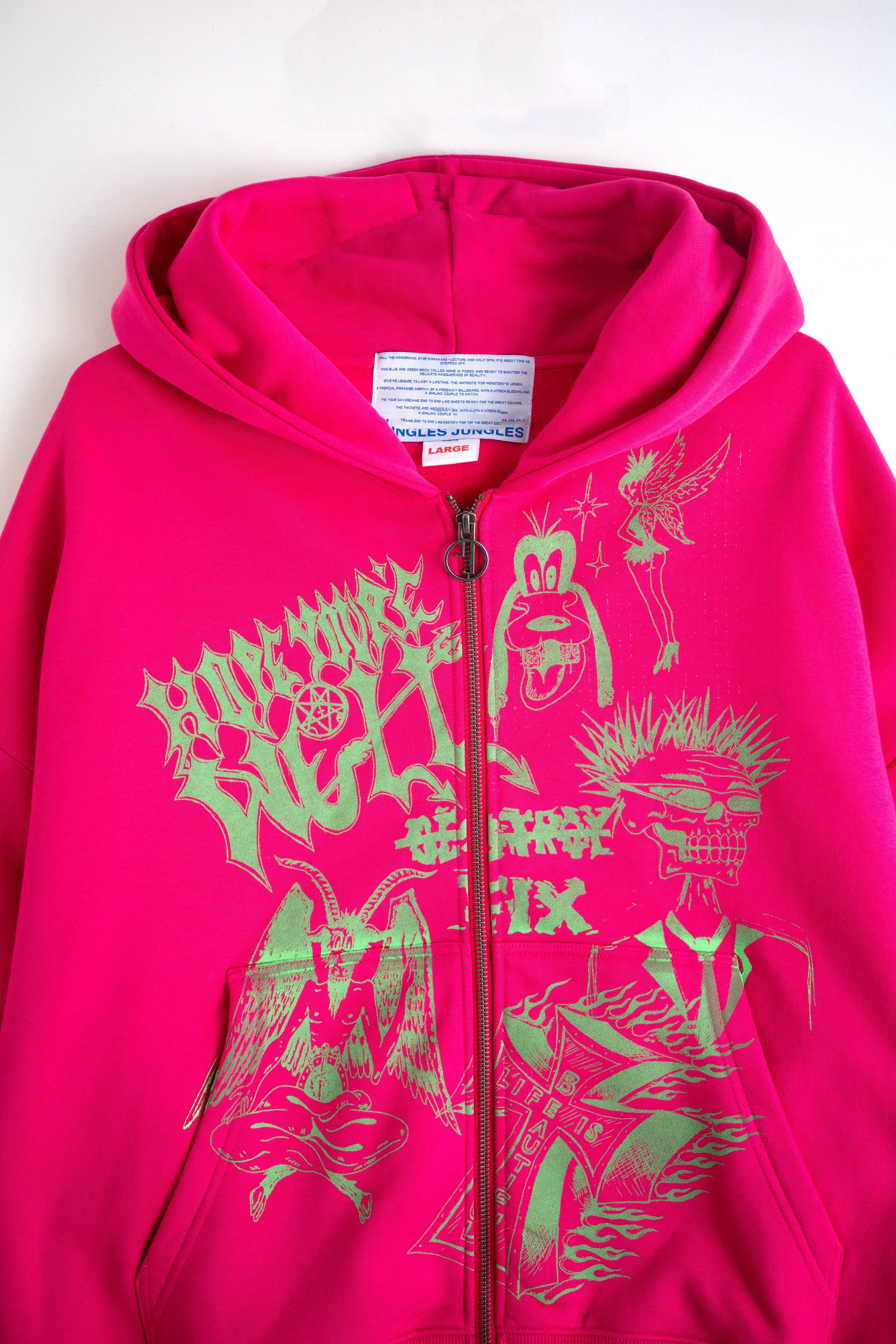 HOPE YOU'RE WELL ZIP HOOD PINK sold by Junglesjungles product image thumbnail 4