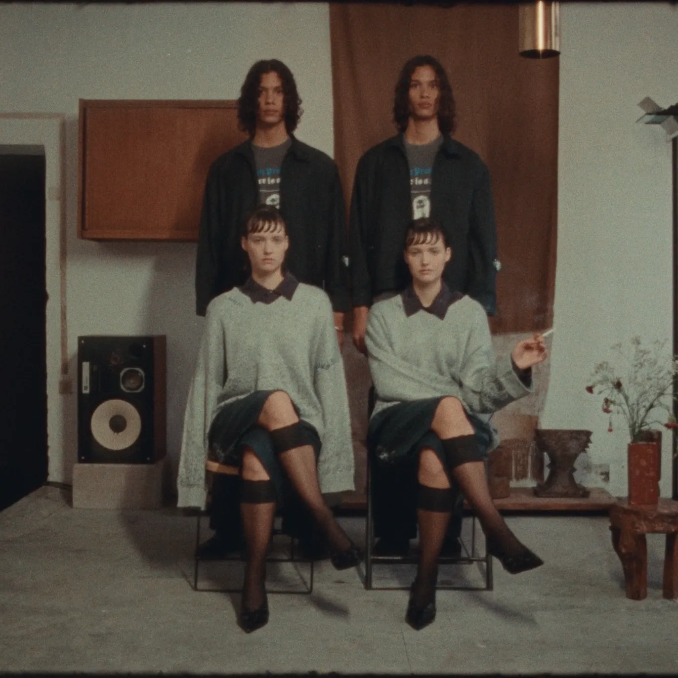 SPECKLE V-NECK SWEATER GREY sold by Junglesjungles product image thumbnail 3