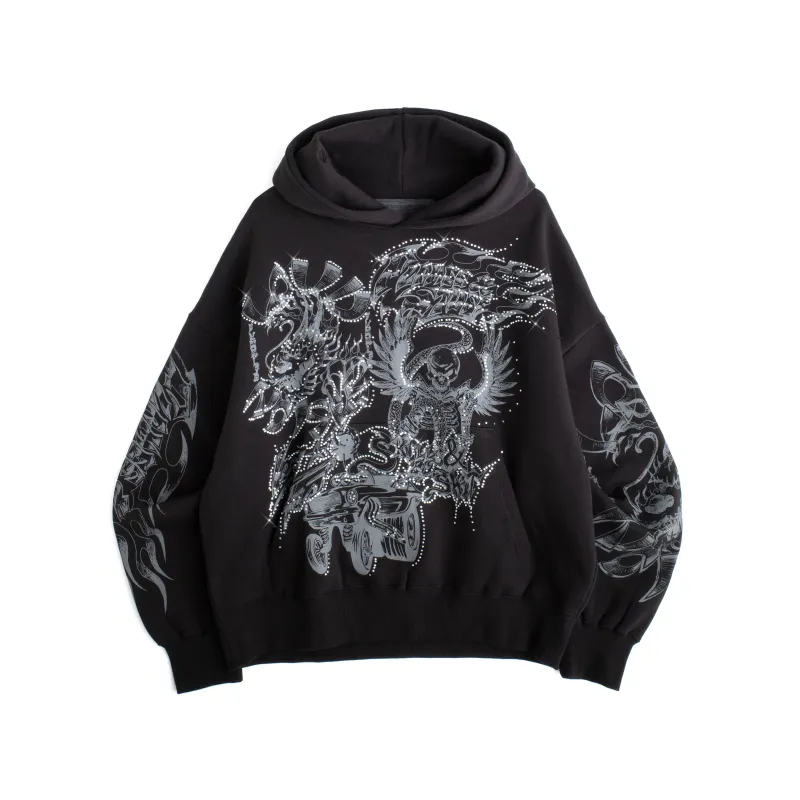 FLAMES & STUFF HOODIE BLACK sold by Junglesjungles