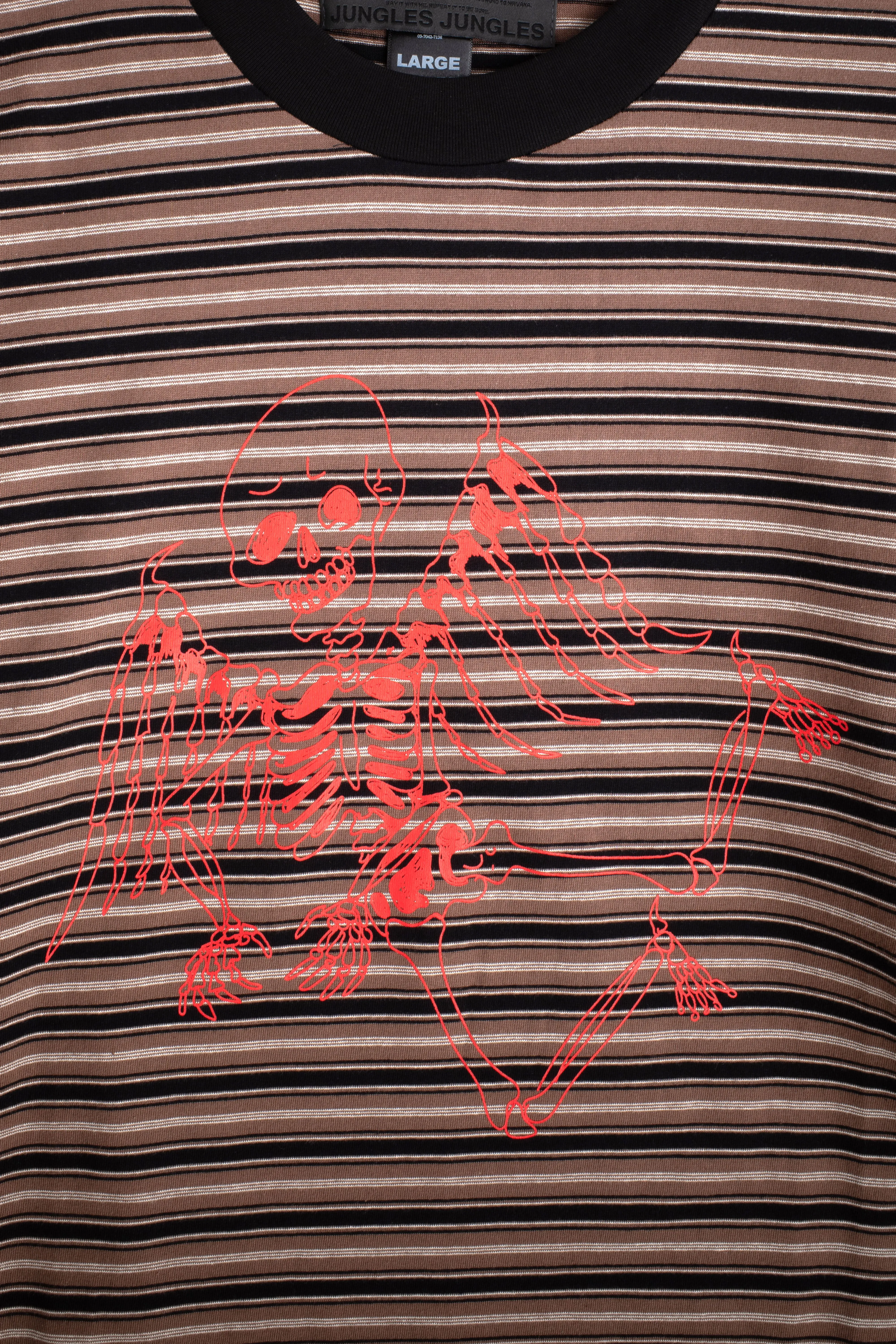 SKELETON STRIPE DOUBLE SLEEVE TEE sold by Junglesjungles product image thumbnail 4