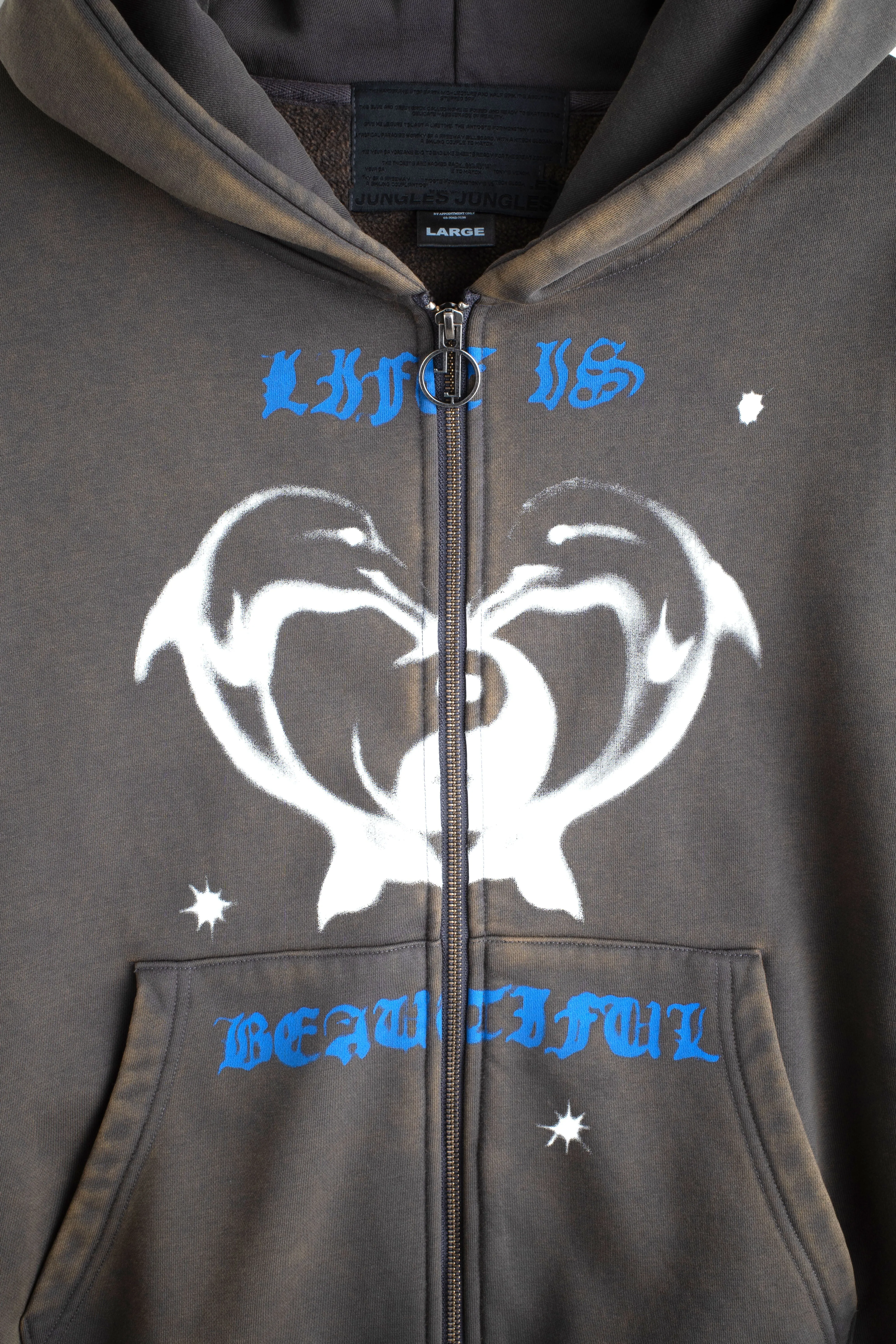 LIFE IS BEAUTIFUL ZIP HOODIE sold by Junglesjungles product image thumbnail 4