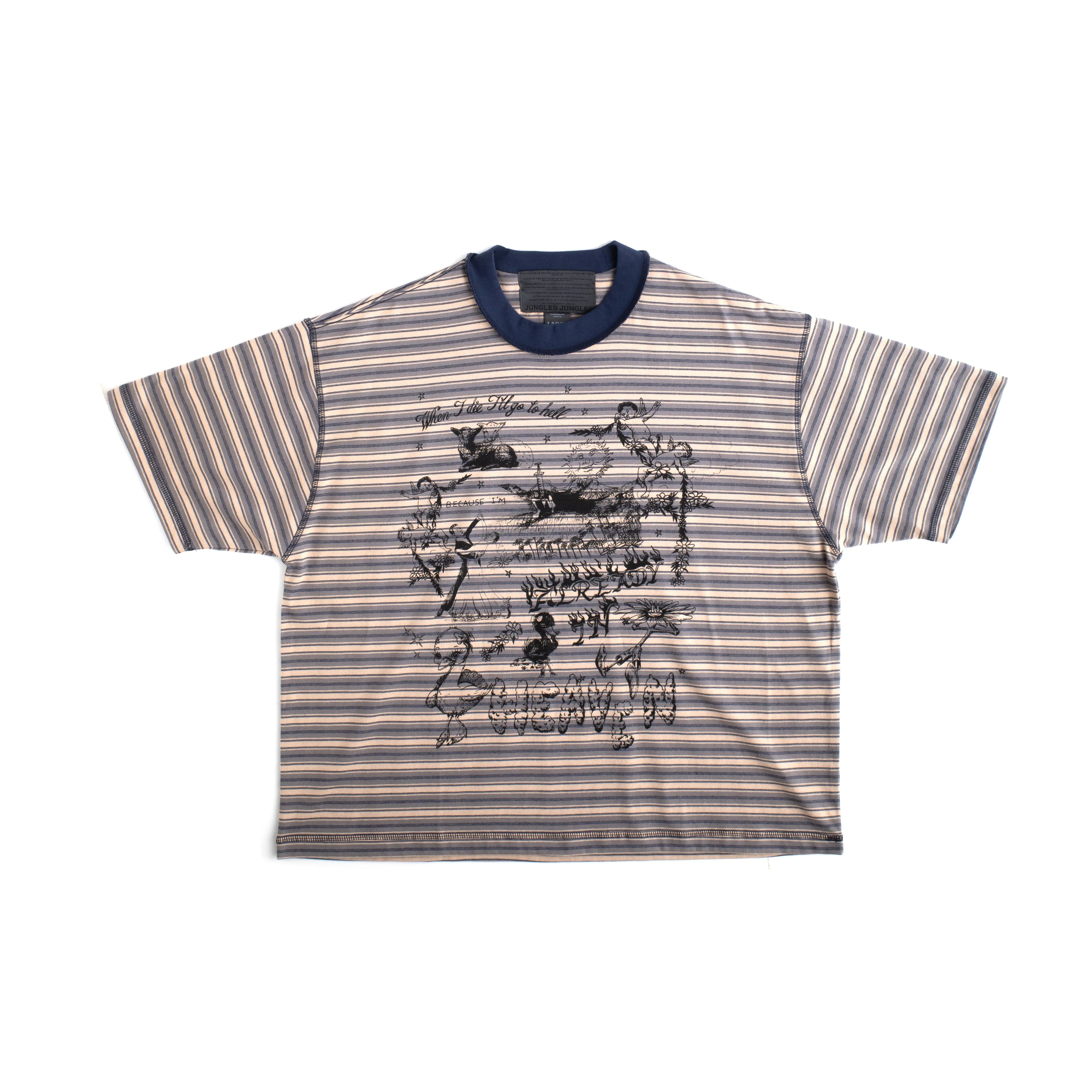 ALREADY IN HEAVEN STRIPED TEE sold by Junglesjungles
