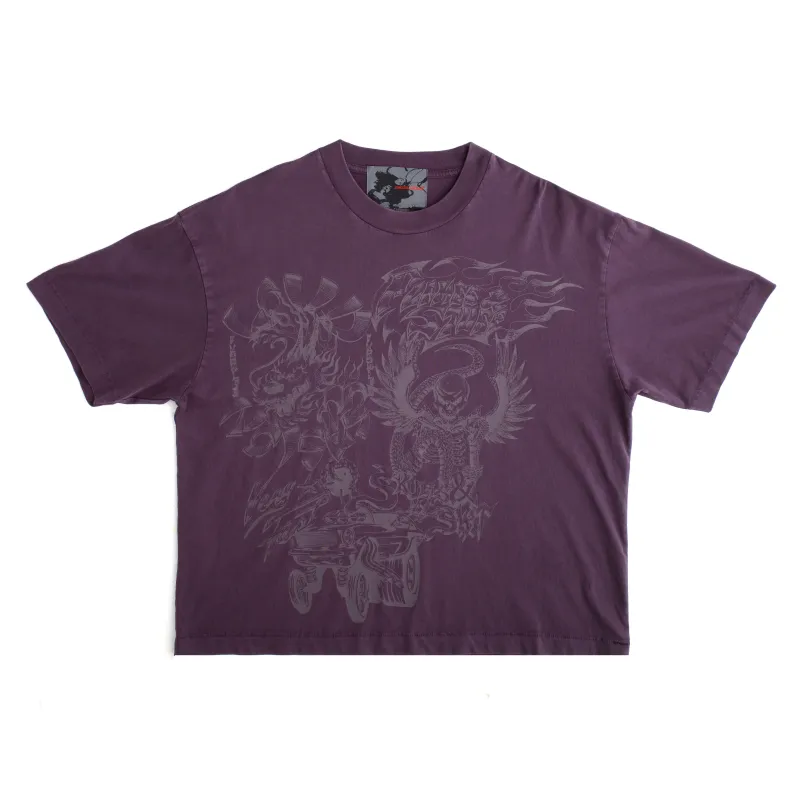 FLAMES N STUFF TEE- VINTAGE PURPLE made by Junglesjungles