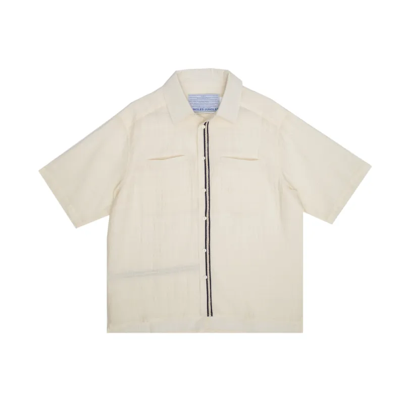 Weave Trim Button Up Shirt sold by Junglesjungles