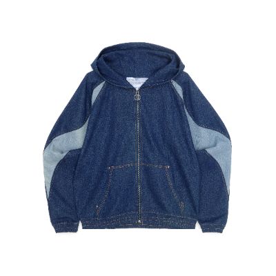 USD Wavy Denim Zip Hoodie made by Junglesjungles