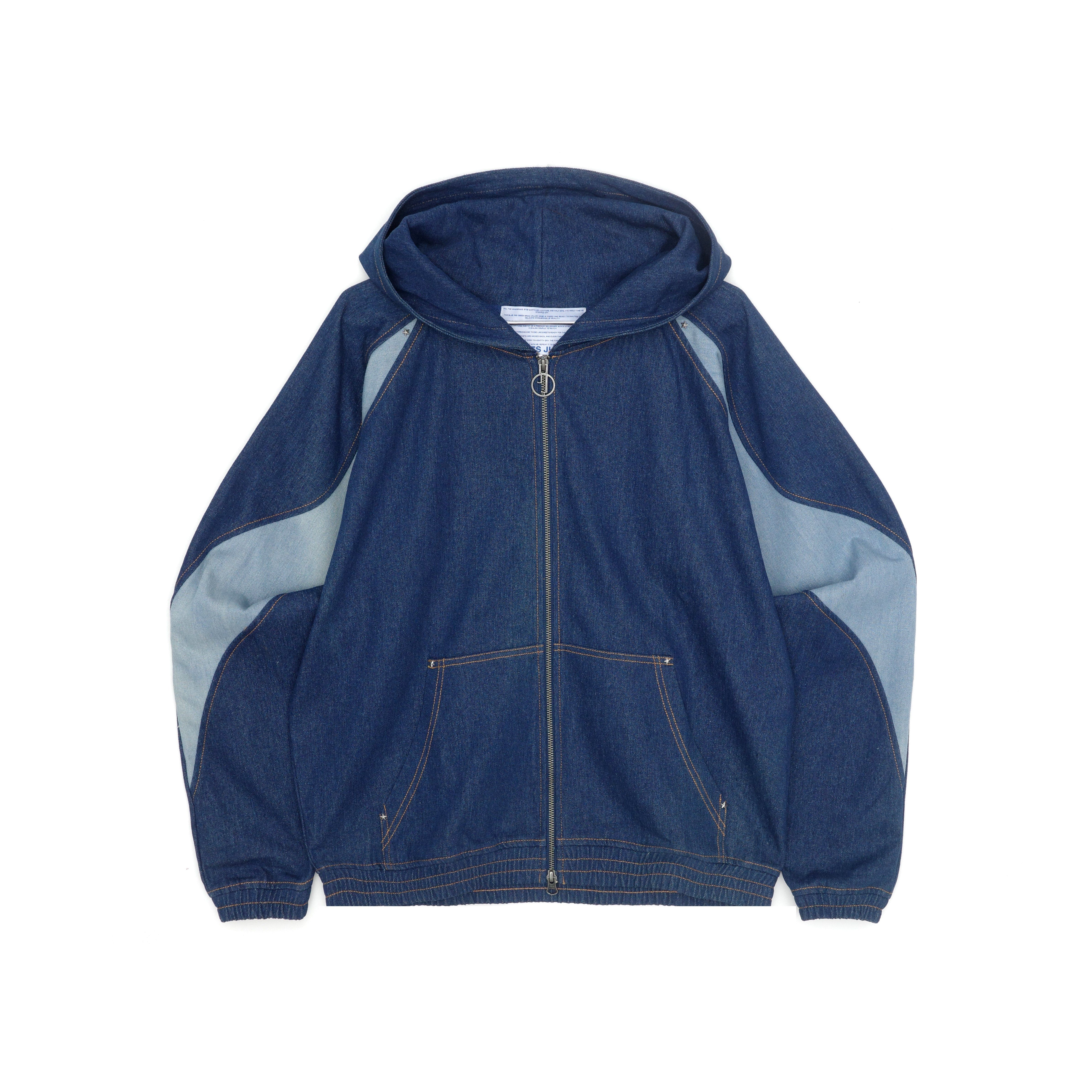 USD Wavy Denim Zip Hoodie sold by Junglesjungles