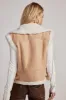 Penny Lane Sherpa Lined Beige Vest sold by 12th Tribe