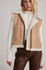 Penny Lane Sherpa Lined Beige Vest sold by 12th Tribe