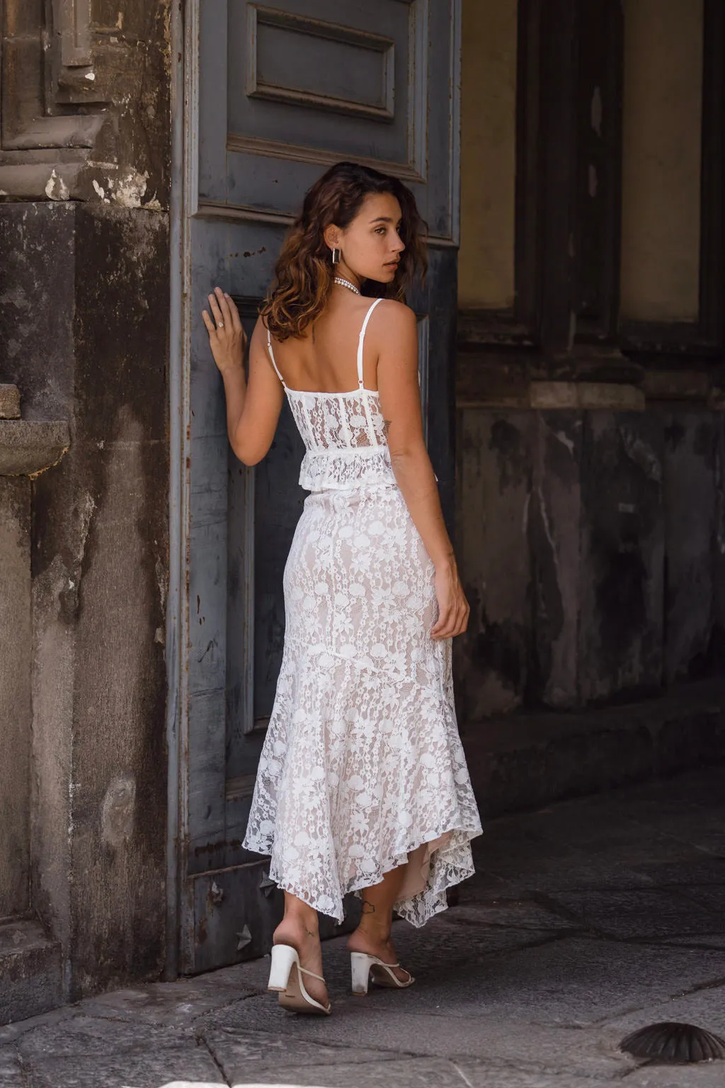 Rosemary White Lace Maxi Skirt sold by 12th Tribe product image thumbnail 2