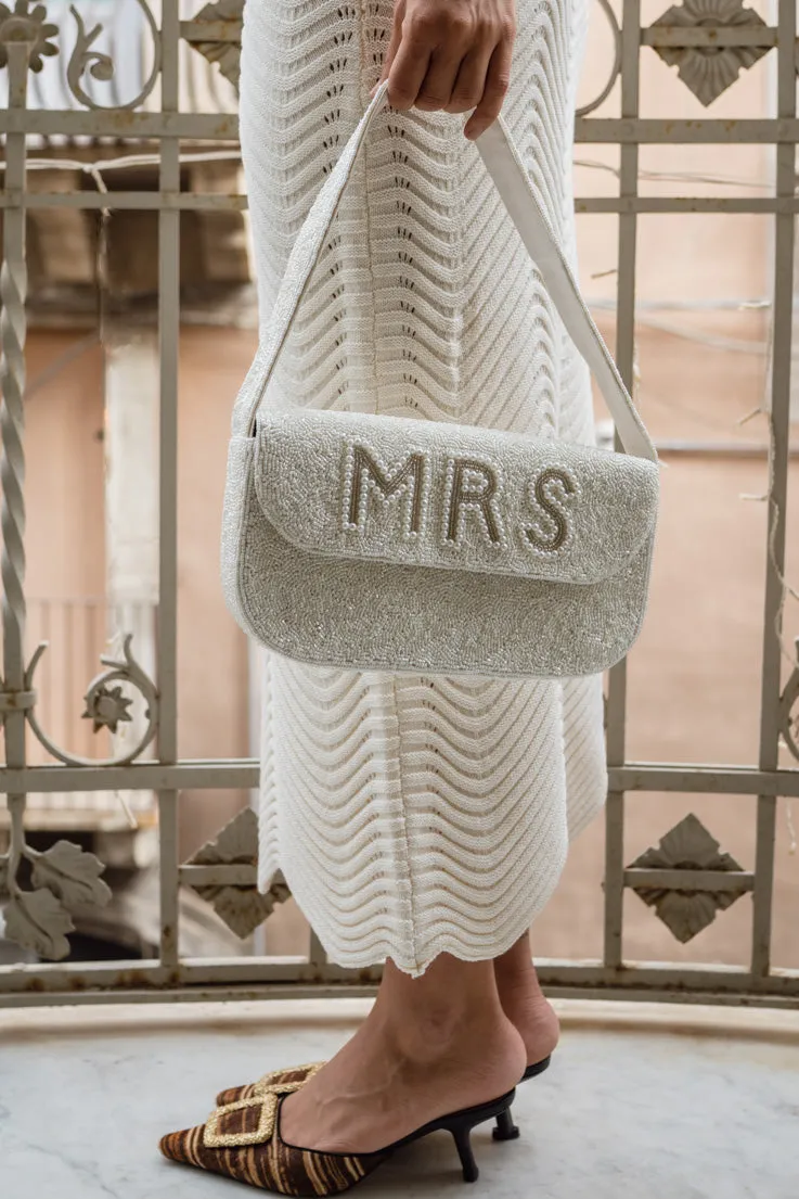 Lucy White MRS Beaded Shoulder Bag sold by 12th Tribe