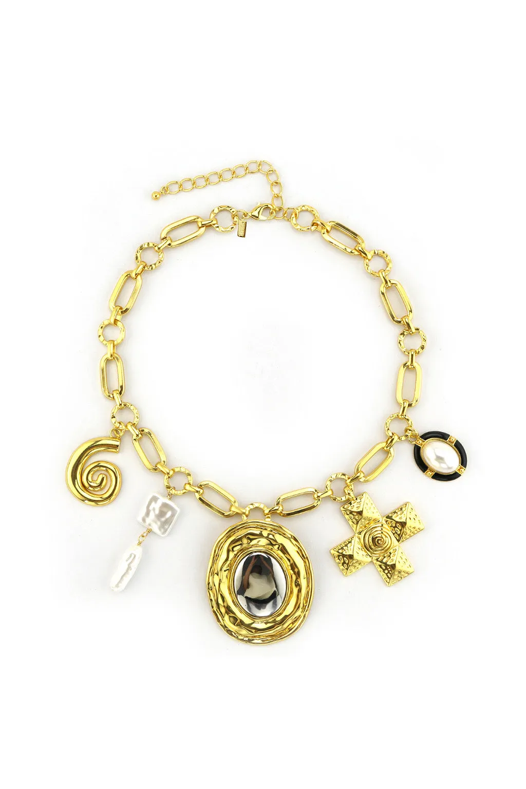 Verona Gold and Black Charm Necklace sold by 12th Tribe product image thumbnail 3
