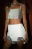 Encore White Sequin Ruffle Micro Mini Skirt sold by 12th Tribe