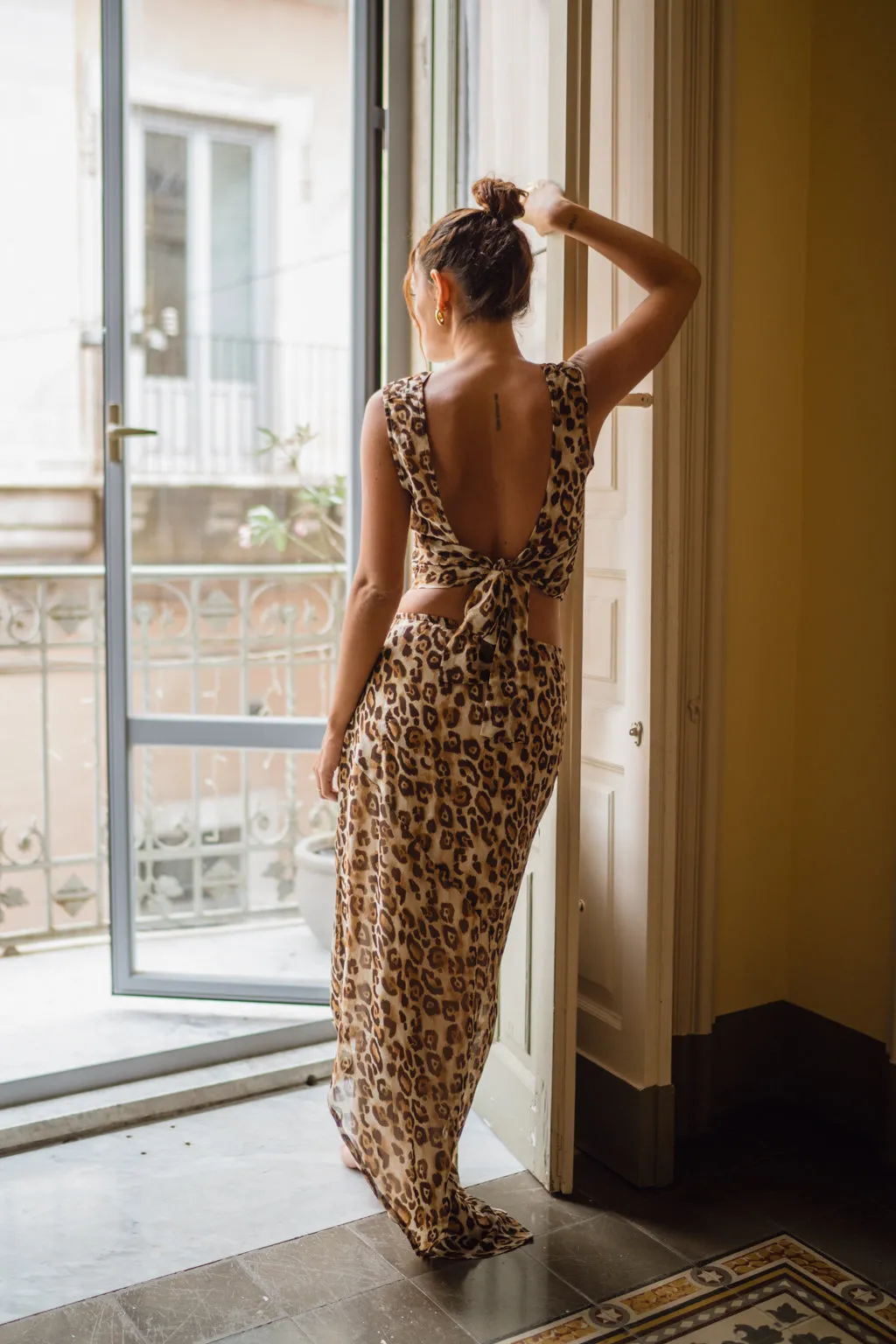 Mila Leopard Open Back Top sold by 12th Tribe product image thumbnail 3