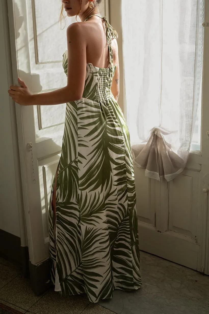 Salvador Green Palm Maxi Dress sold by 12th Tribe product image thumbnail 2