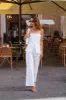 Seaside White High Rise Straight Leg Jeans sold by 12th Tribe
