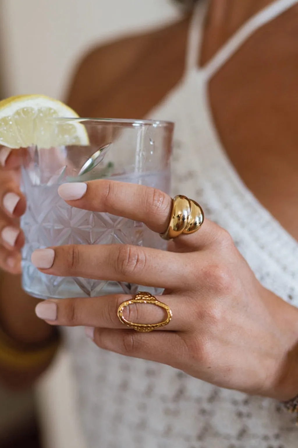 Sofia Gold Double Dome Ring sold by 12th Tribe product image thumbnail 2