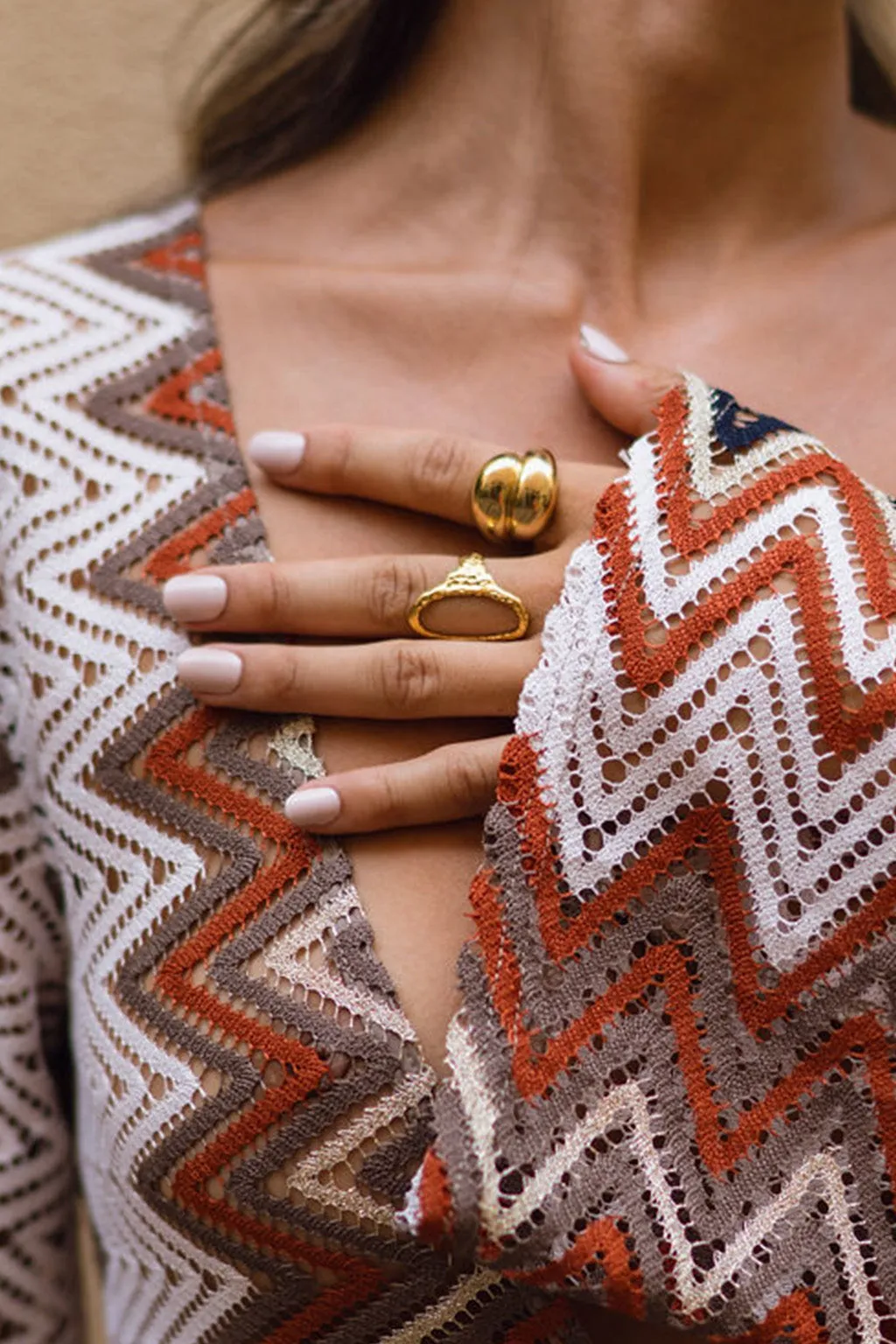 Sofia Gold Double Dome Ring sold by 12th Tribe product image thumbnail 4