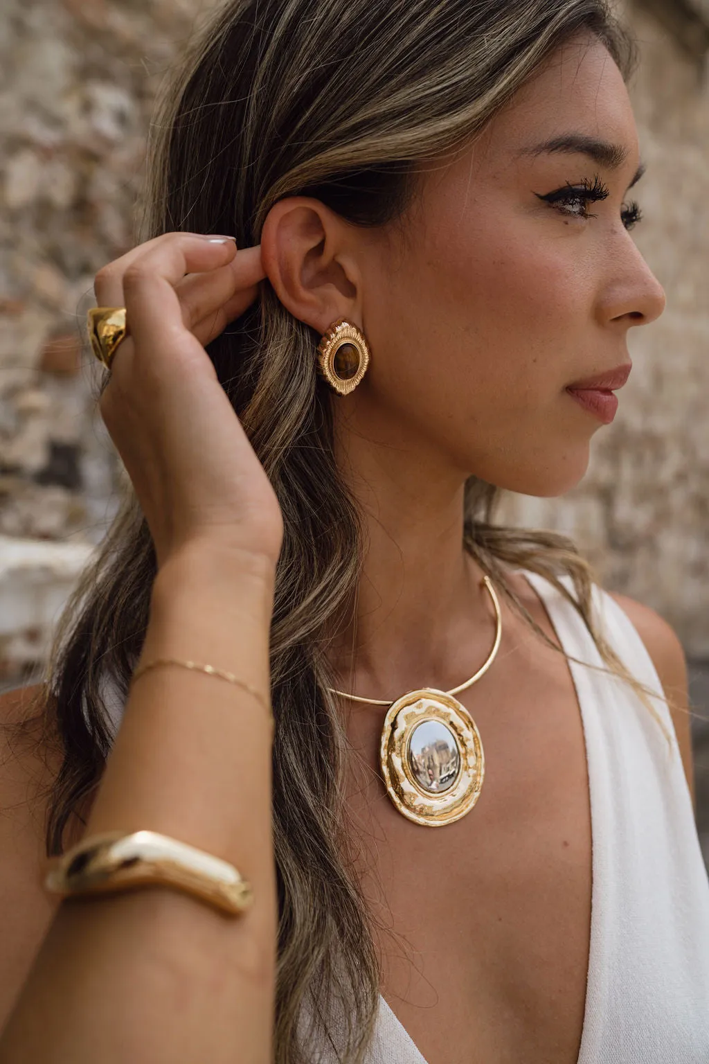 Dani Gold Earrings sold by 12th Tribe product image thumbnail 4