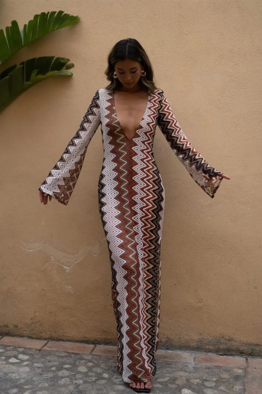 Palermo Crochet Plunge Maxi Dress sold by 12th Tribe product image thumbnail 3