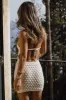 Amara White Halter Glitter Knit Mini Dress sold by 12th Tribe