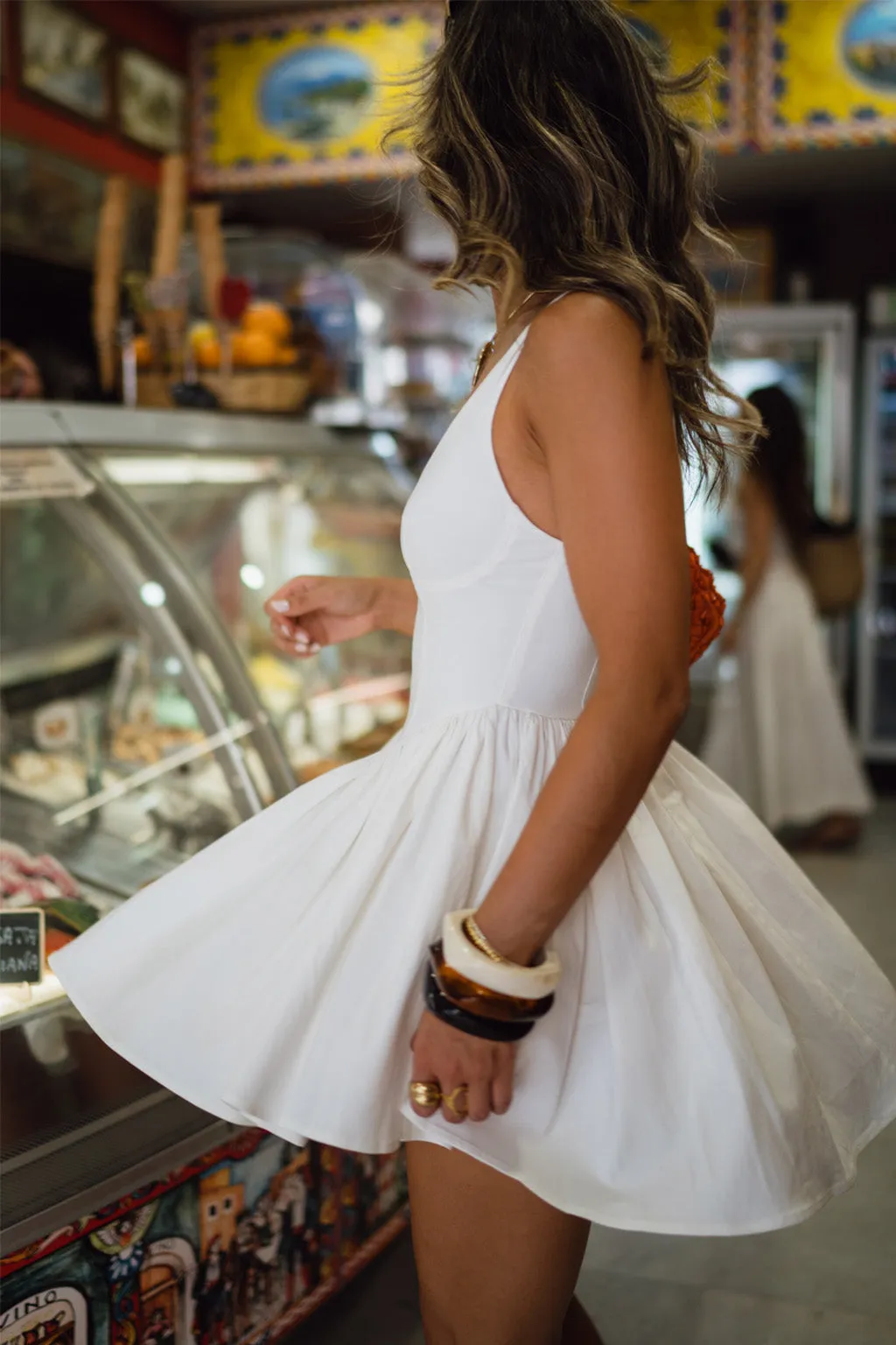 Kit White Drop Waist Mini Dress sold by 12th Tribe product image thumbnail 4