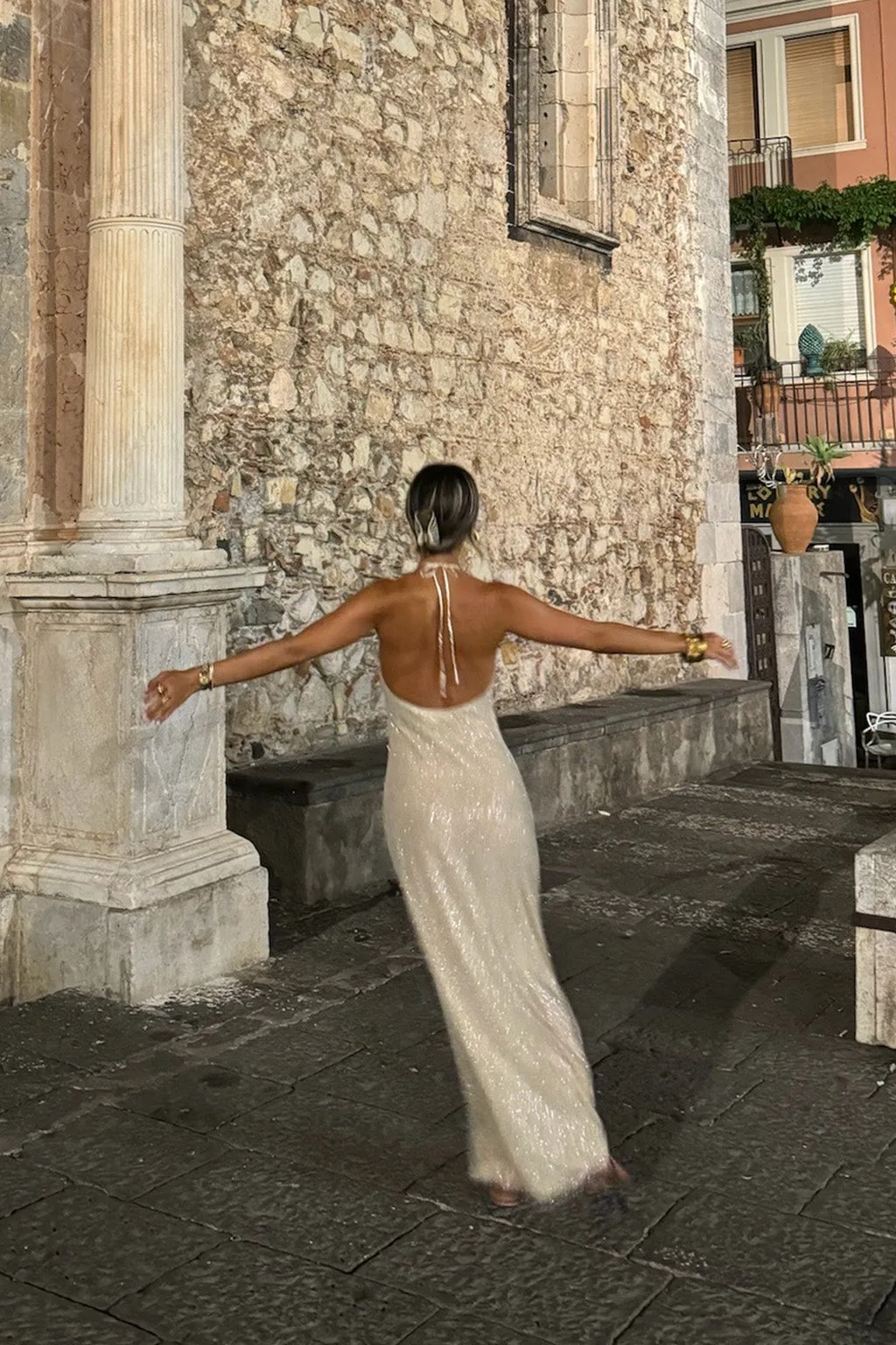 Serafino Gold Embellished Maxi Dress sold by 12th Tribe product image thumbnail 5