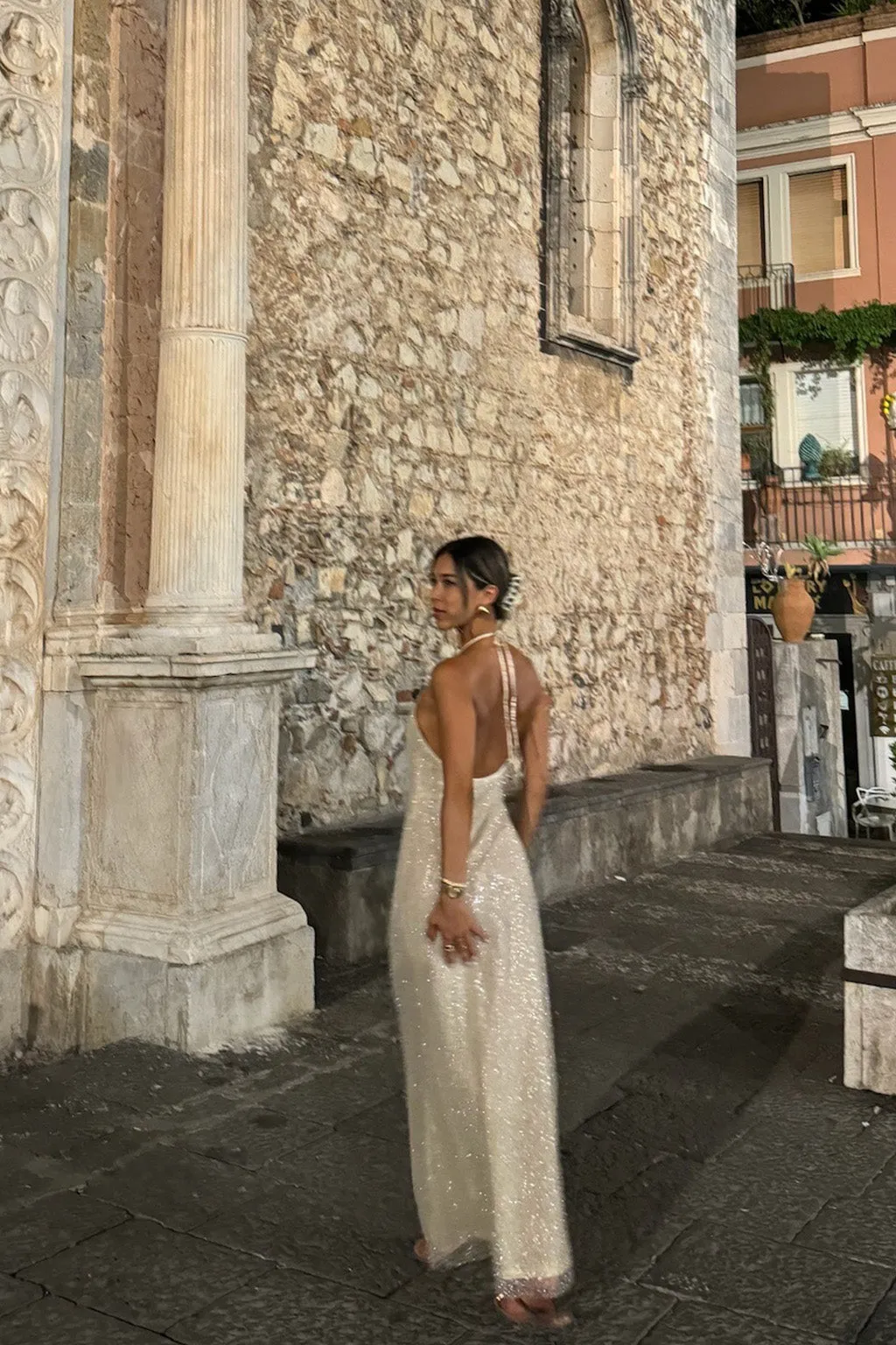 Serafino Gold Embellished Maxi Dress sold by 12th Tribe product image thumbnail 2