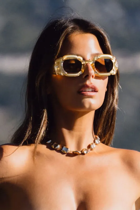 Piper Yellow Chunky Sunglasses sold by 12th Tribe
